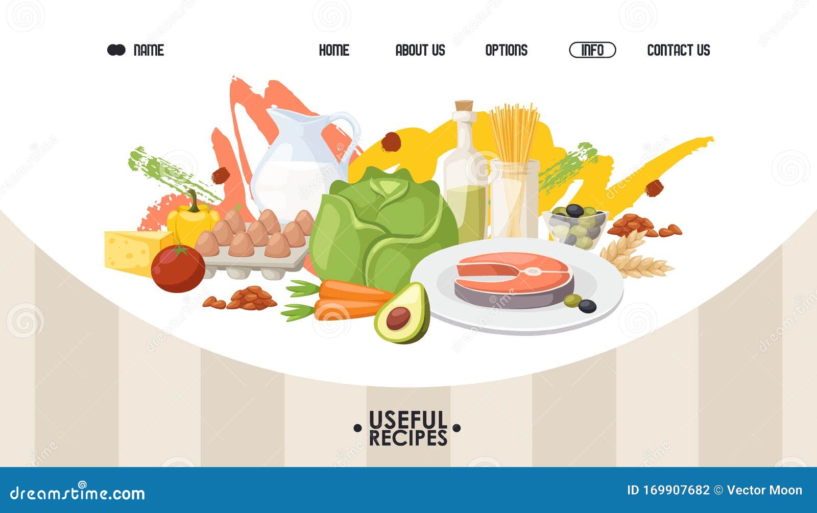 Healthy Food Website Design, Vector Illustration. Landing Page Template
