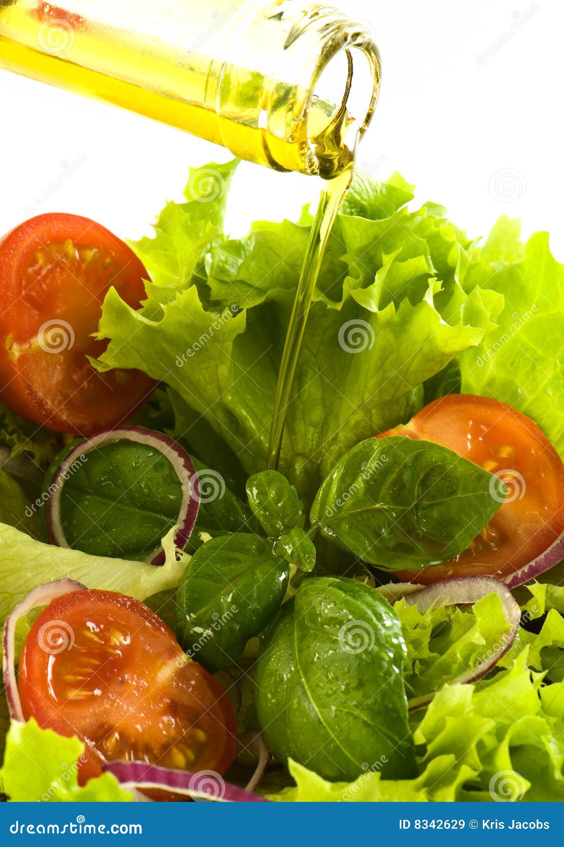 Healthy Fresh Salad With Olive Oil Stock Image Image of yellow, green 8342629