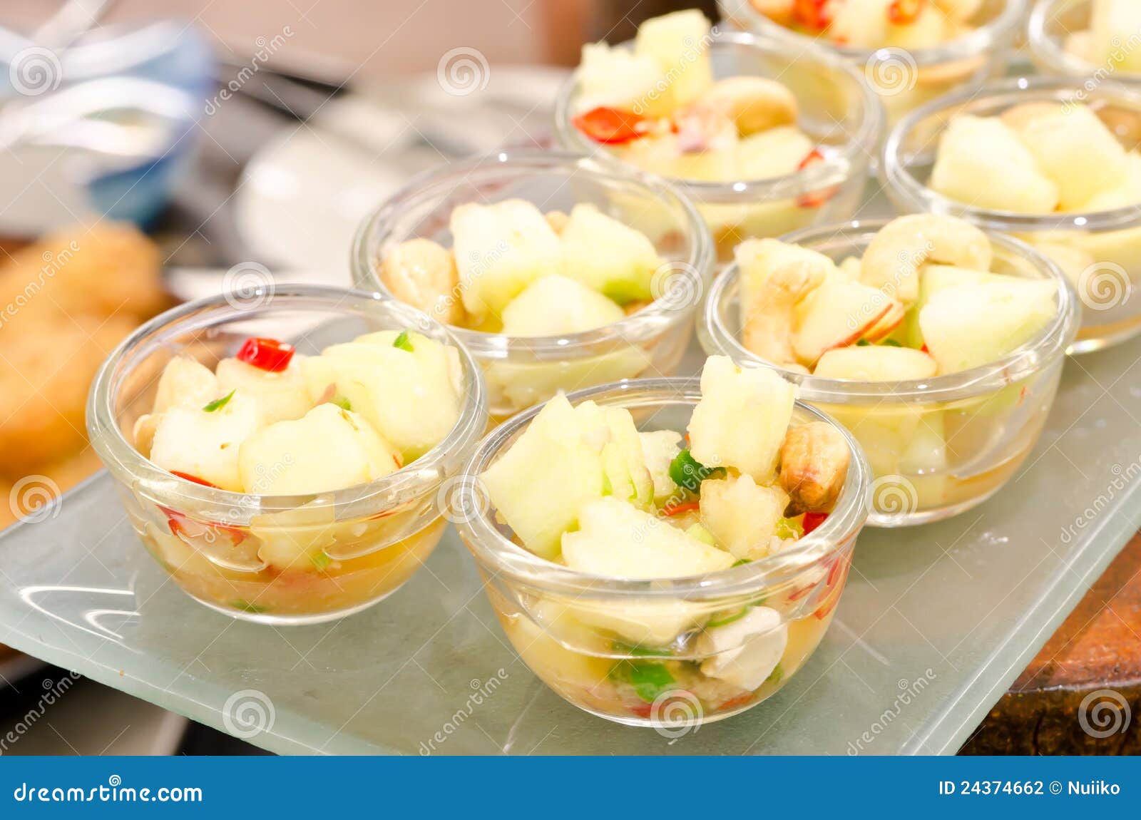 Healthy Fruit Salad in the Glass Bowl Stock Photo Image of juicy