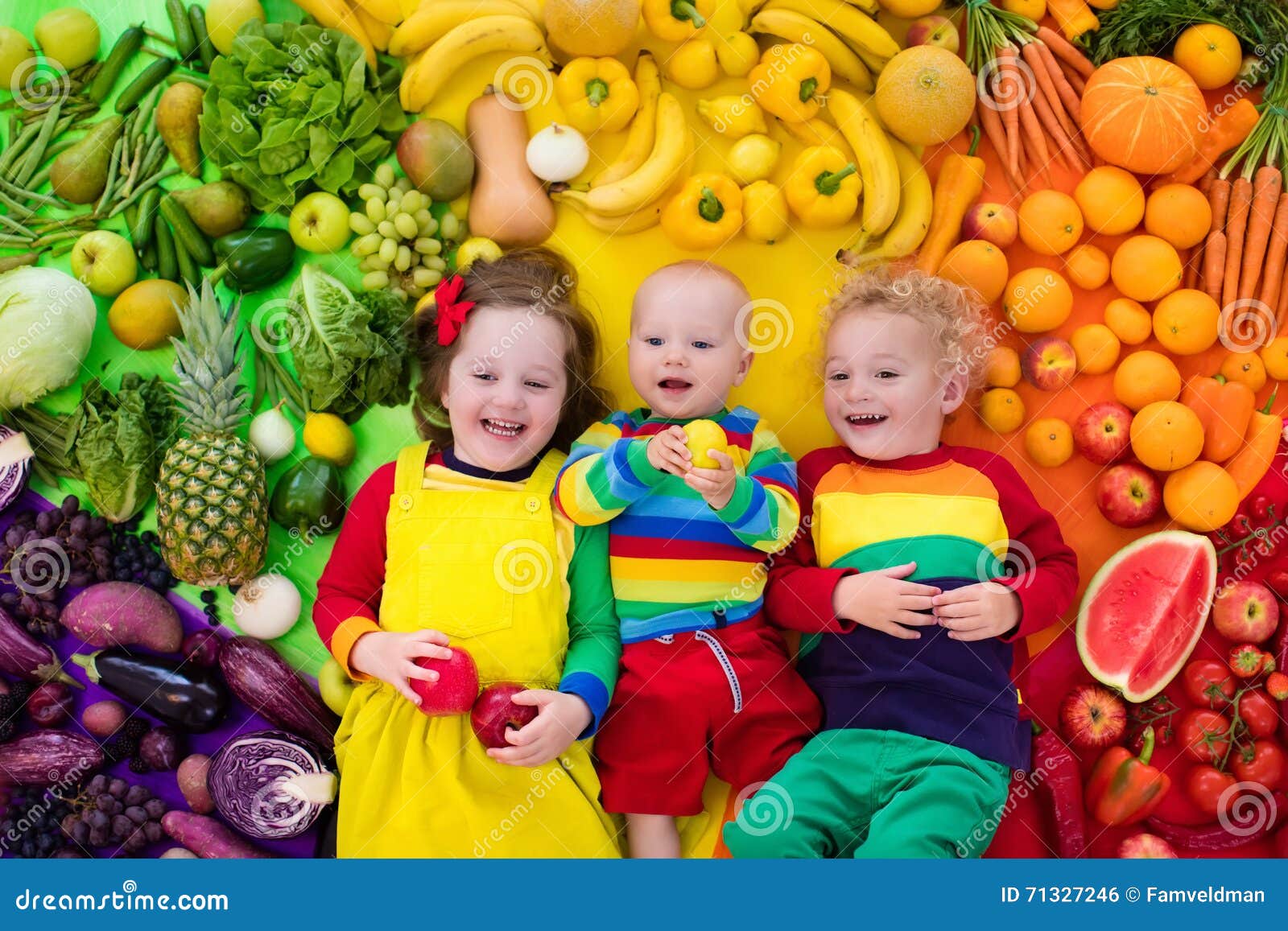 Healthy Fruit and Vegetable Nutrition for Kids Stock Photo - Image ...