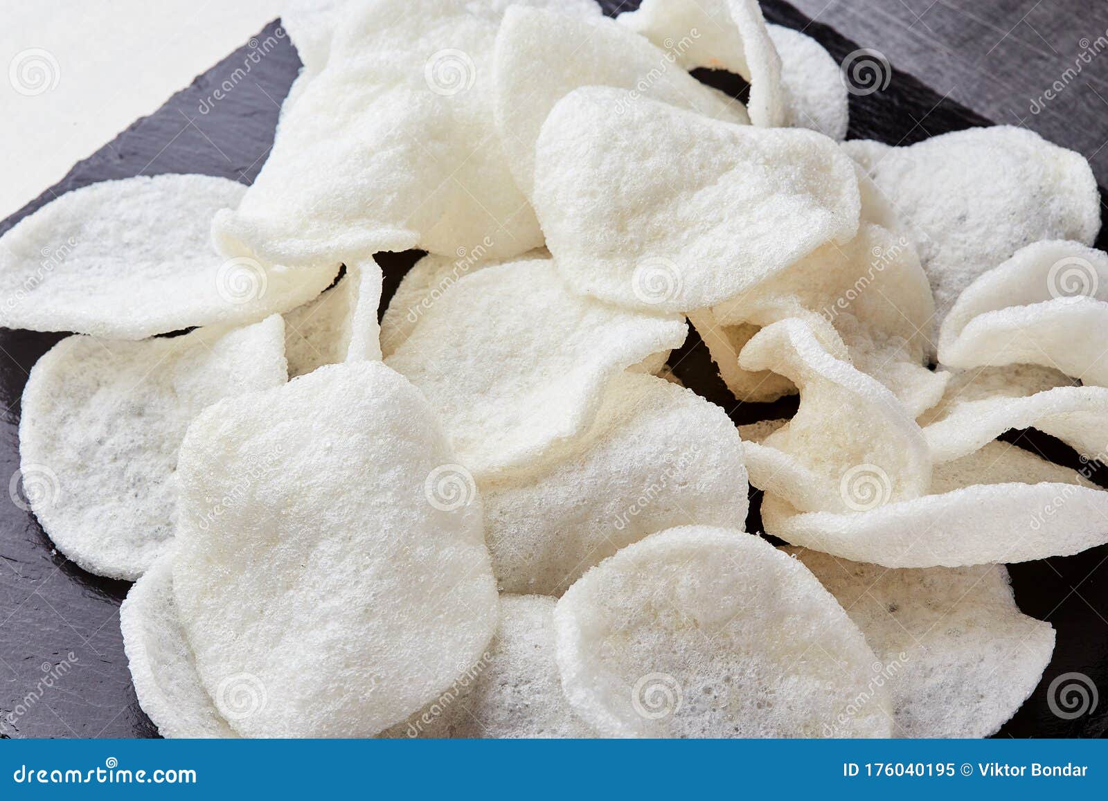 Healthy Gluten Free Rice Chips in a Pile Stock Image Image of golden