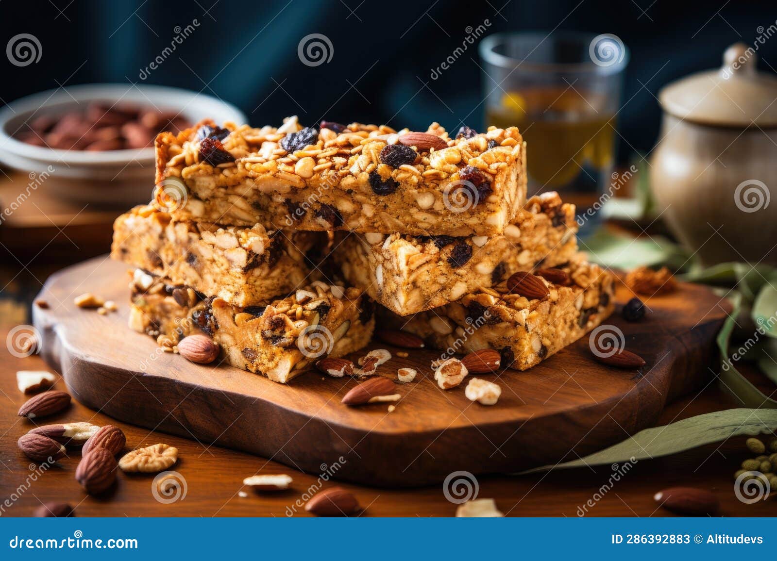 Healthy Granola Bars with Oats, Nuts, and Seeds Stock Image Image of