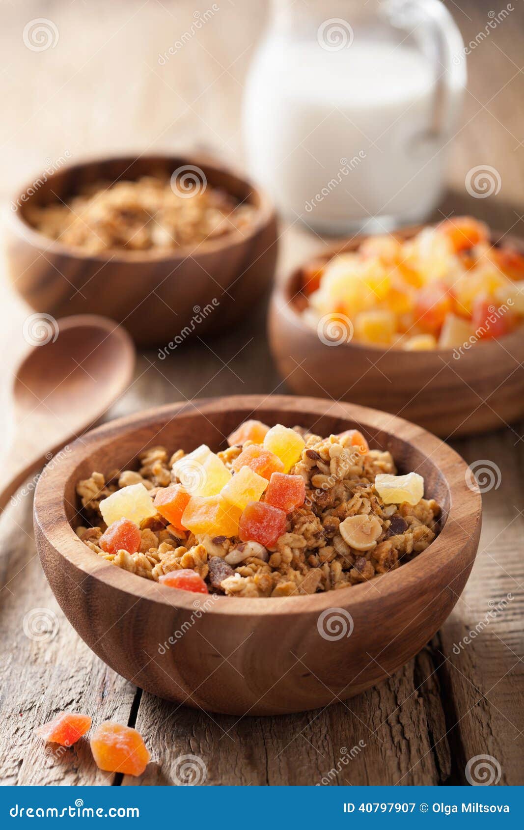 Healthy Granola with Dried Fruits for Breakfast Stock Image Image of