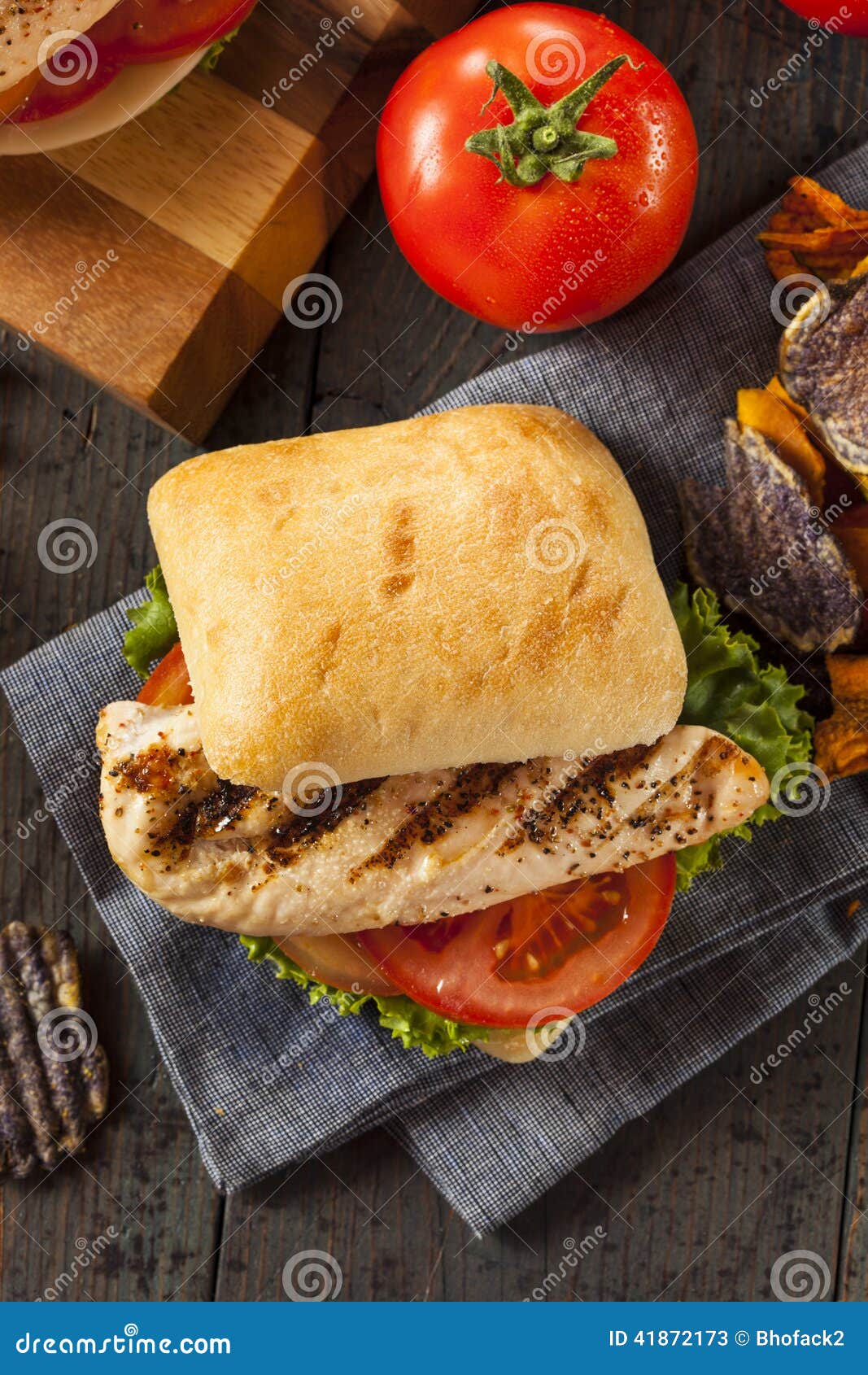 Healthy Grilled Chicken Sandwich Stock Image Image of lunch