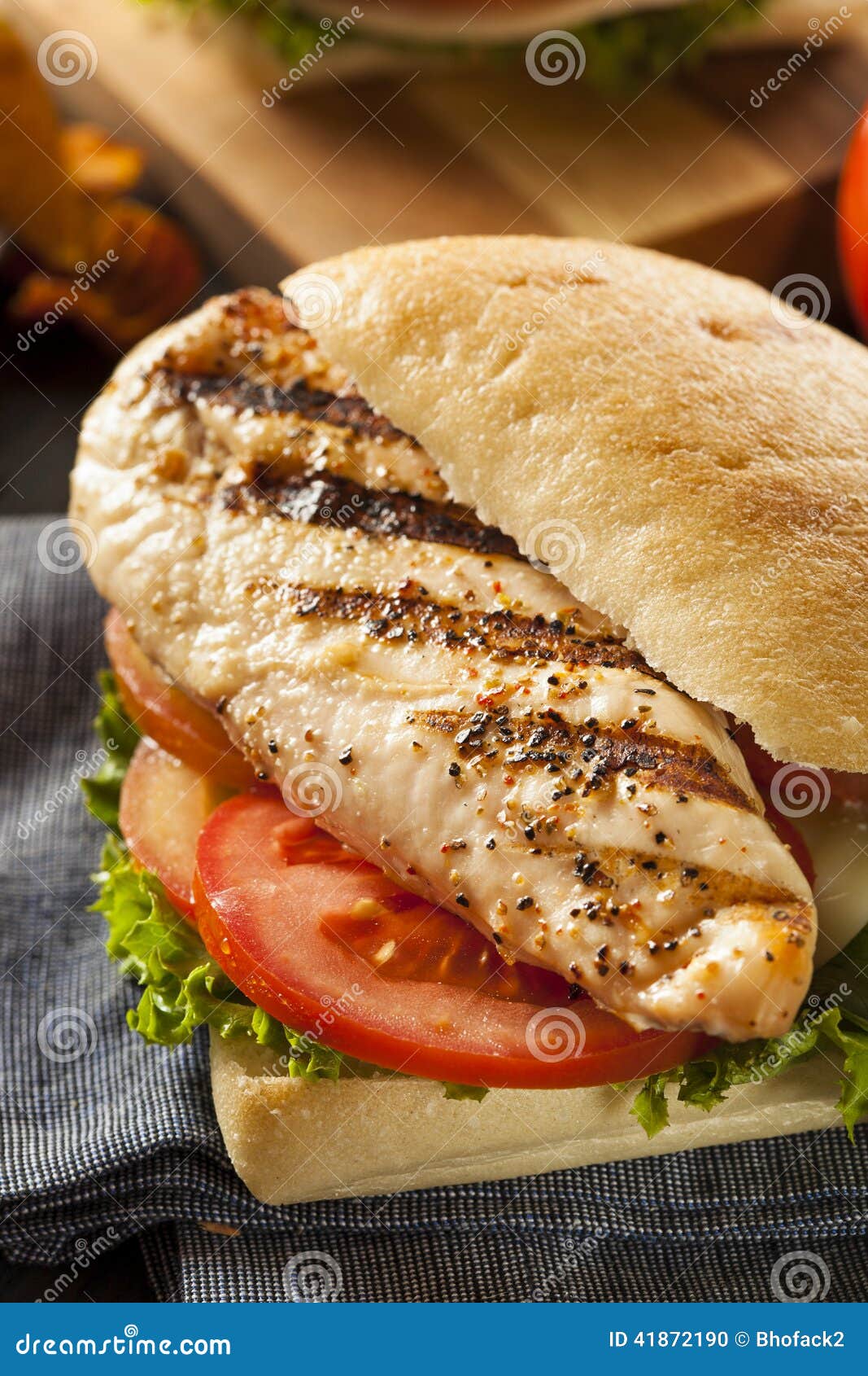 Healthy Grilled Chicken Sandwich Stock Photo Image of meat, meal