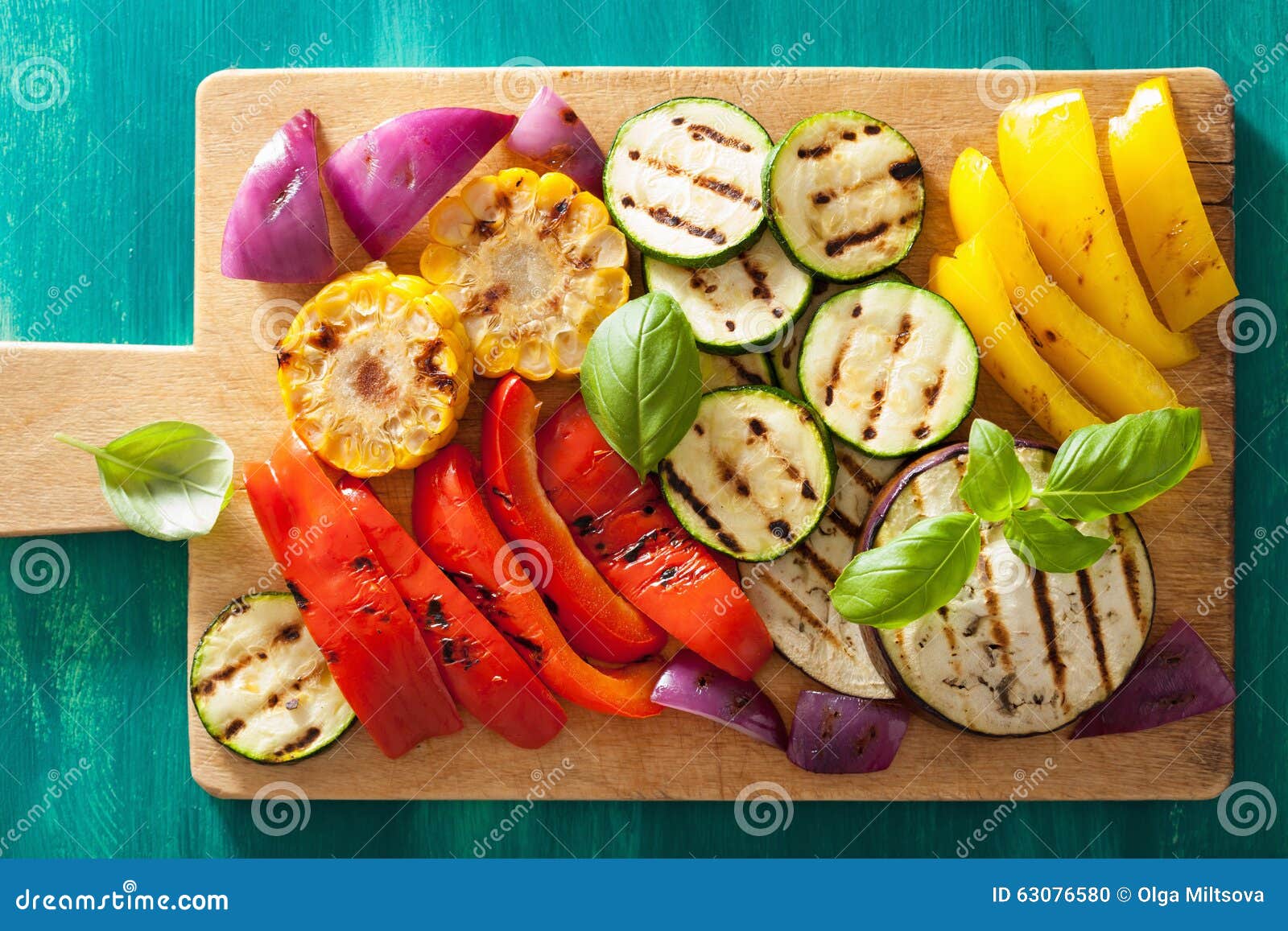 Healthy Grilled Vegetables on Chopping Board Stock Photo Image of