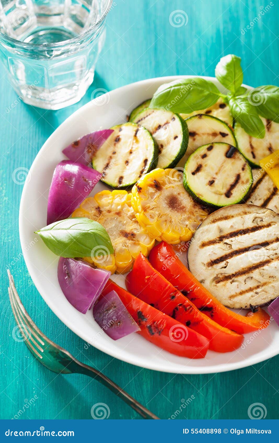 Healthy Grilled Vegetables on Plate Stock Photo Image of health