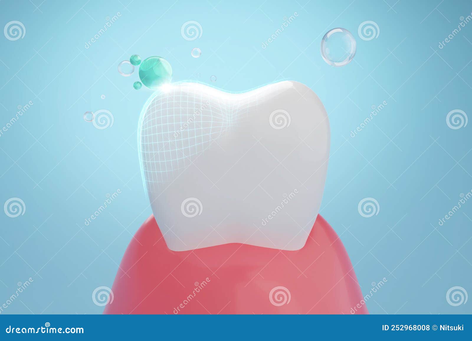 Healthy Gums With Teeth And Toothpaste Bubble RoyaltyFree Stock Image