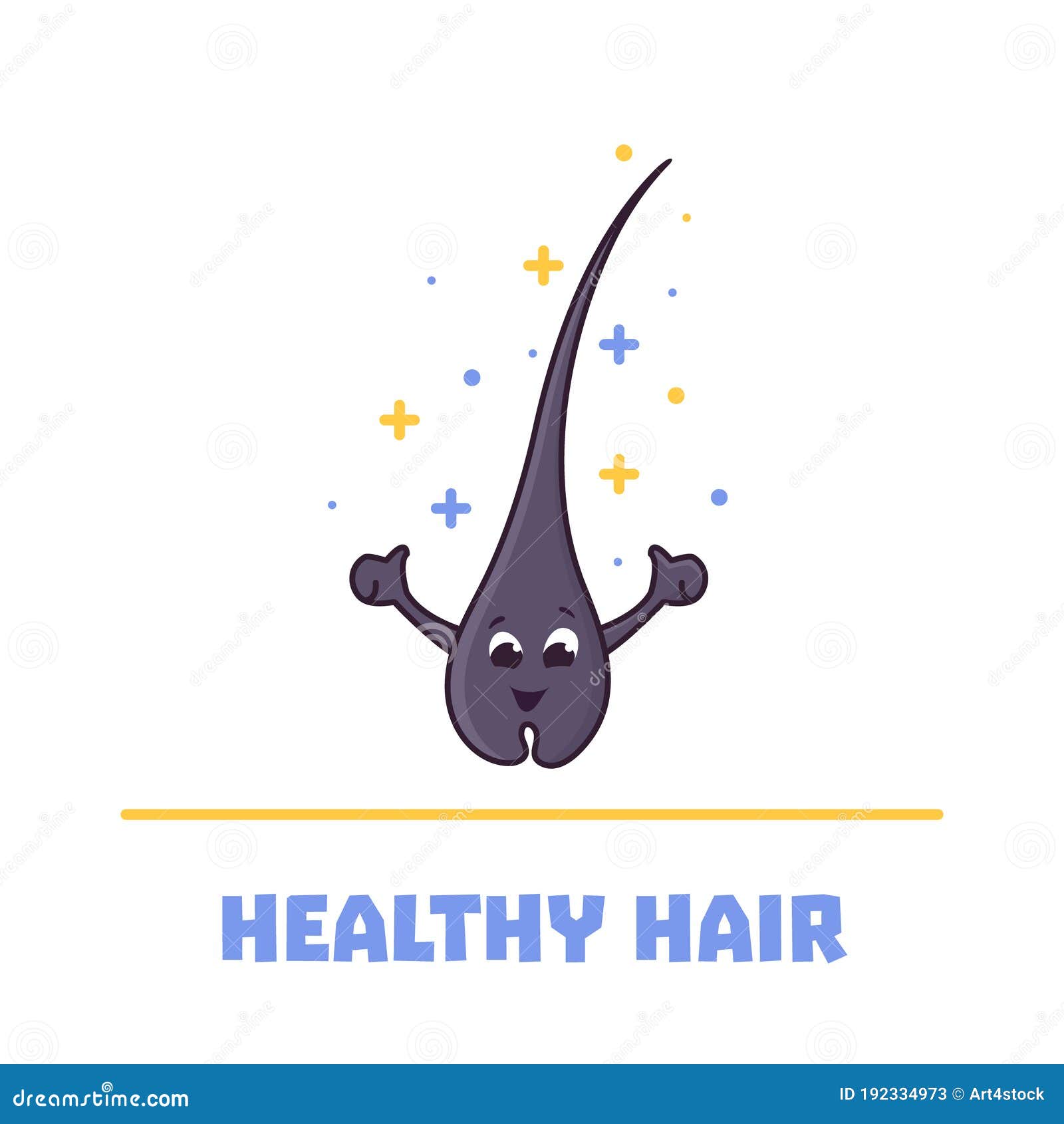 Healthy Hair Follicle Happy Cartoon Character Illustration Stock Vector -  Illustration of cute, protect: 192334973
