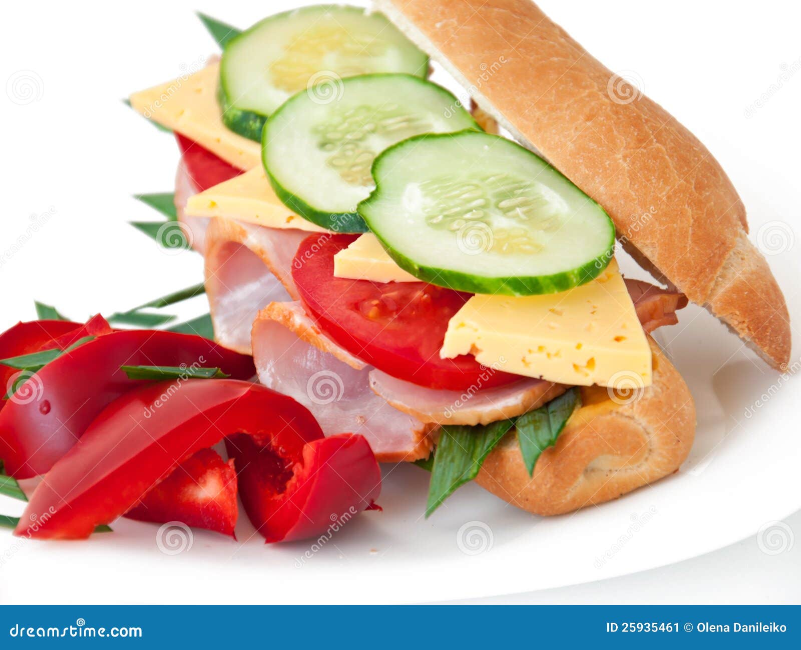 Healthy ham sandwich stock image. Image of cheese, lunch 25935461