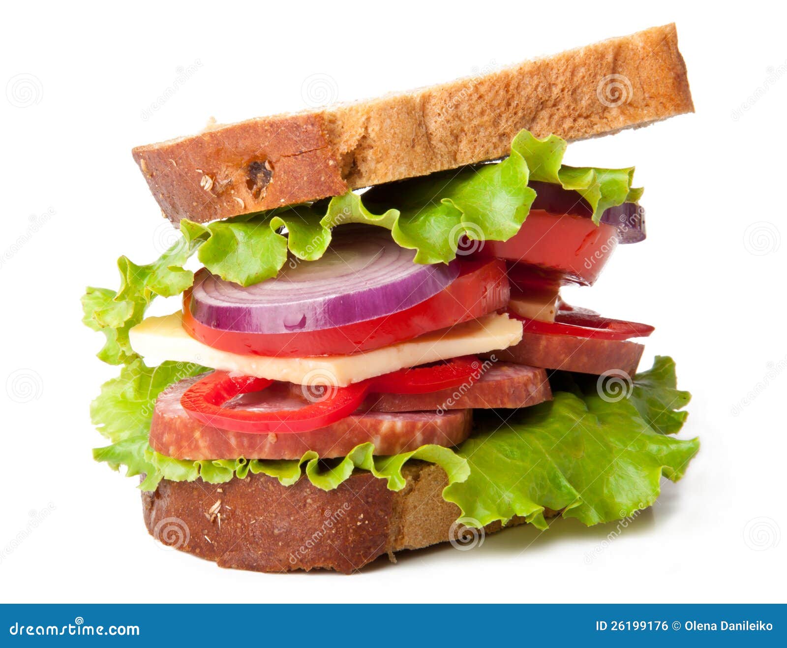 Healthy ham sandwich stock photo. Image of peppers, eating 26199176