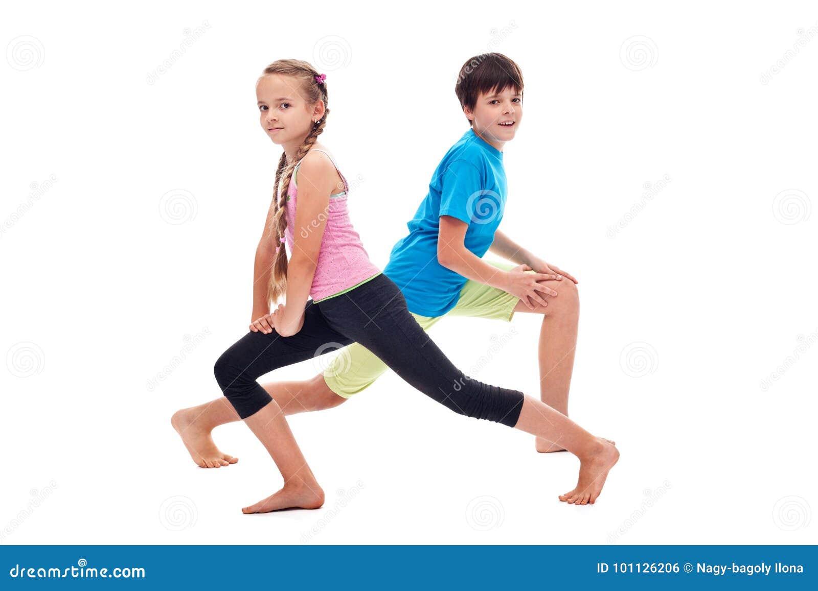 kids doing leg strengthening and flexibility exercises