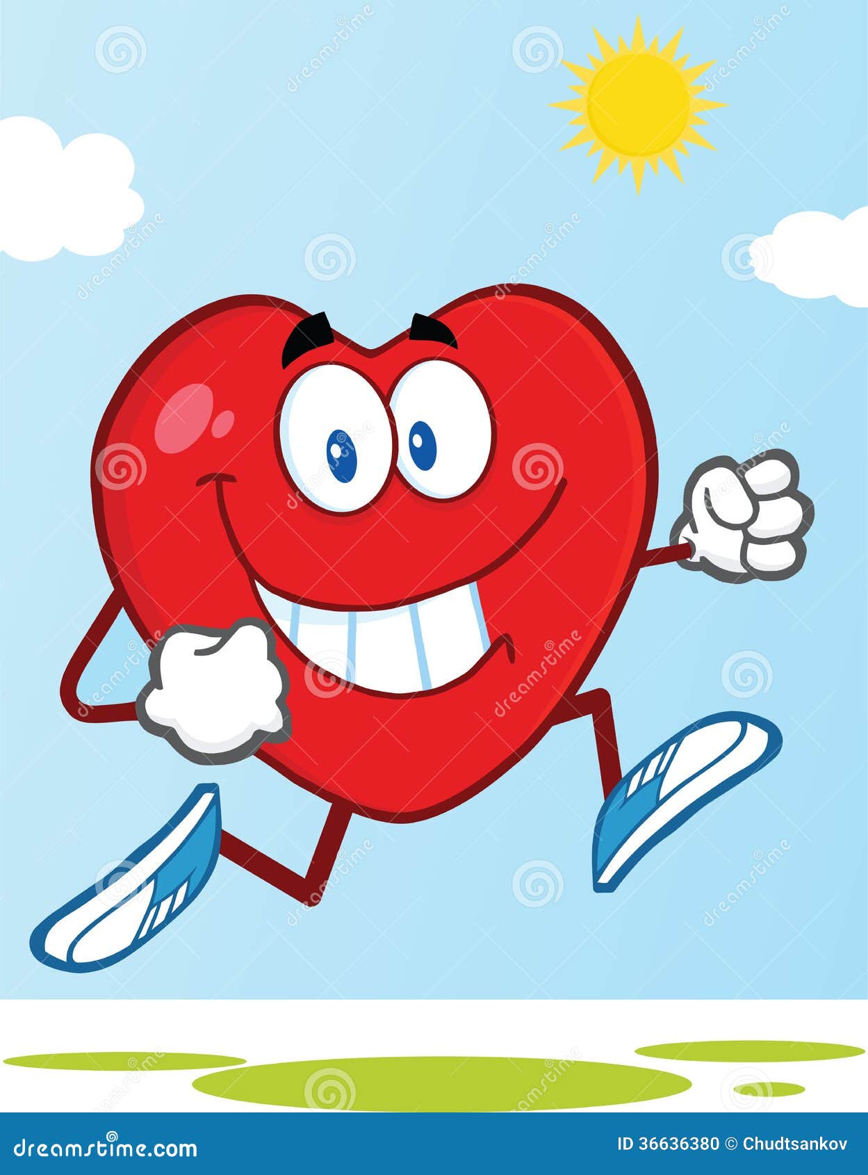 Healthy Heart Jogging stock illustration. Illustration of ...