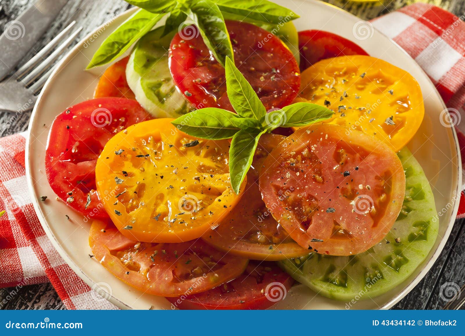 Healthy Heirloom Tomato Salad Stock Photo Image of juicy, ingredient