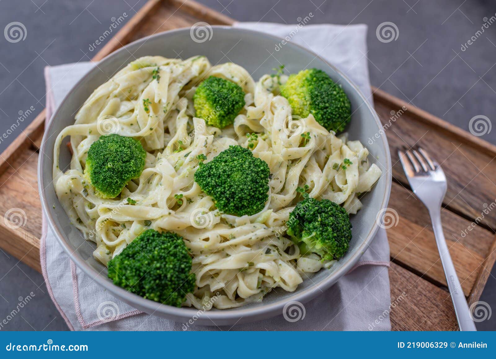 Healthy Home Made Creamy Pasta with Broccoli Stock Image Image of