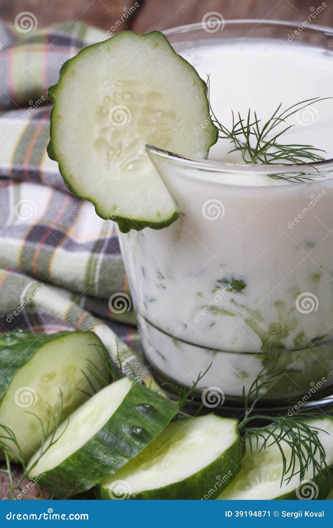 Healthy Kefir with Cucumber and Dill Stock Image Image of drink