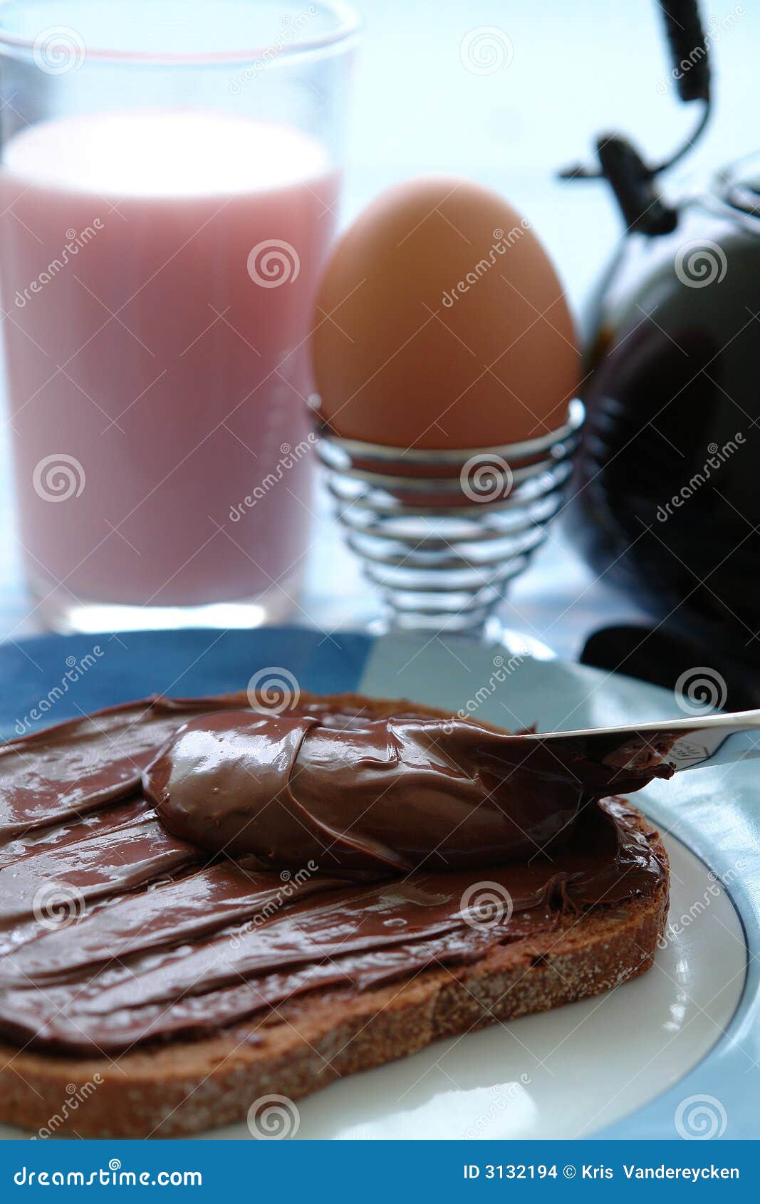 Healthy kids breakfast stock photo. Image of schoko, bread - 3132194