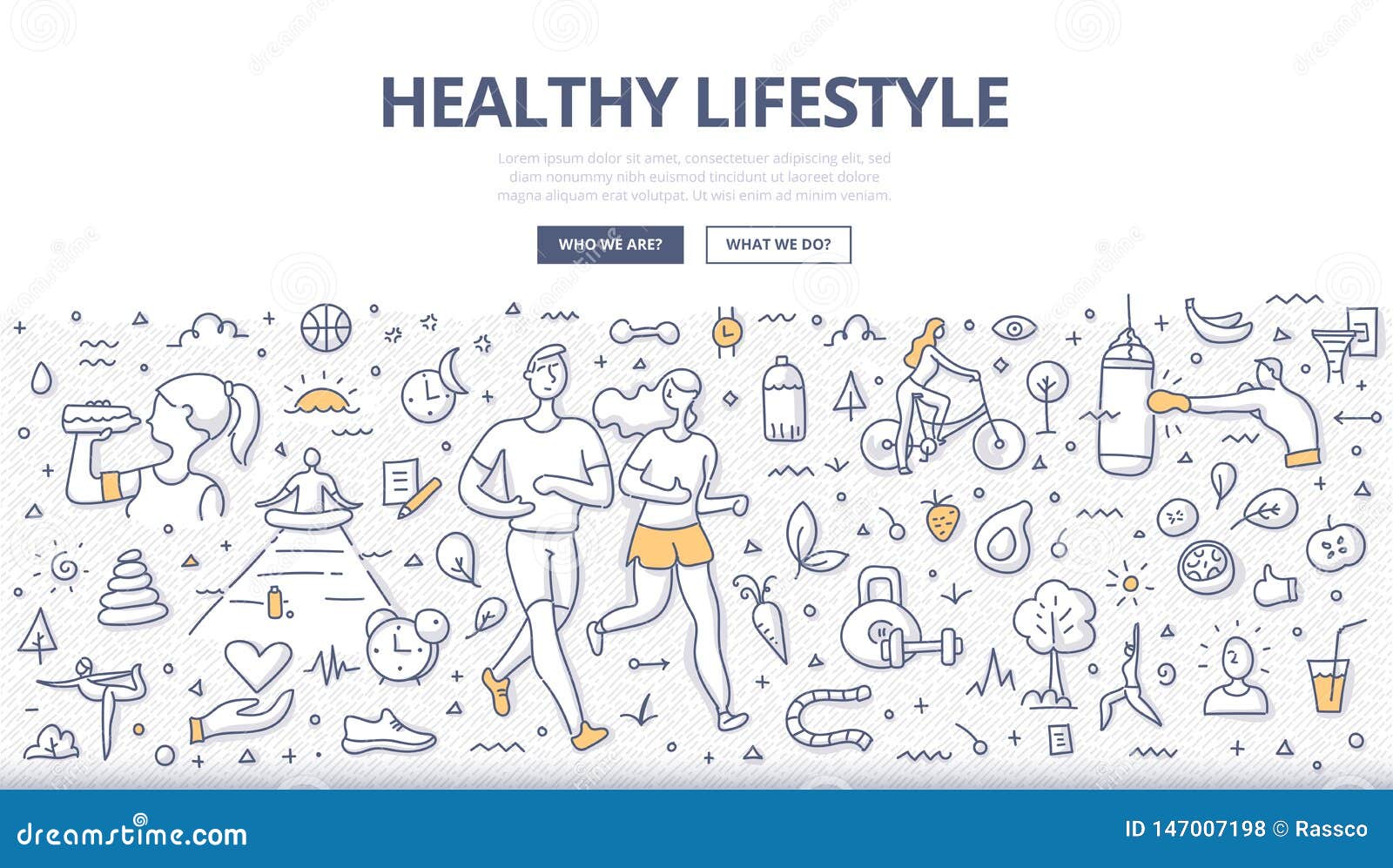 healthy lifestyle doodle concept