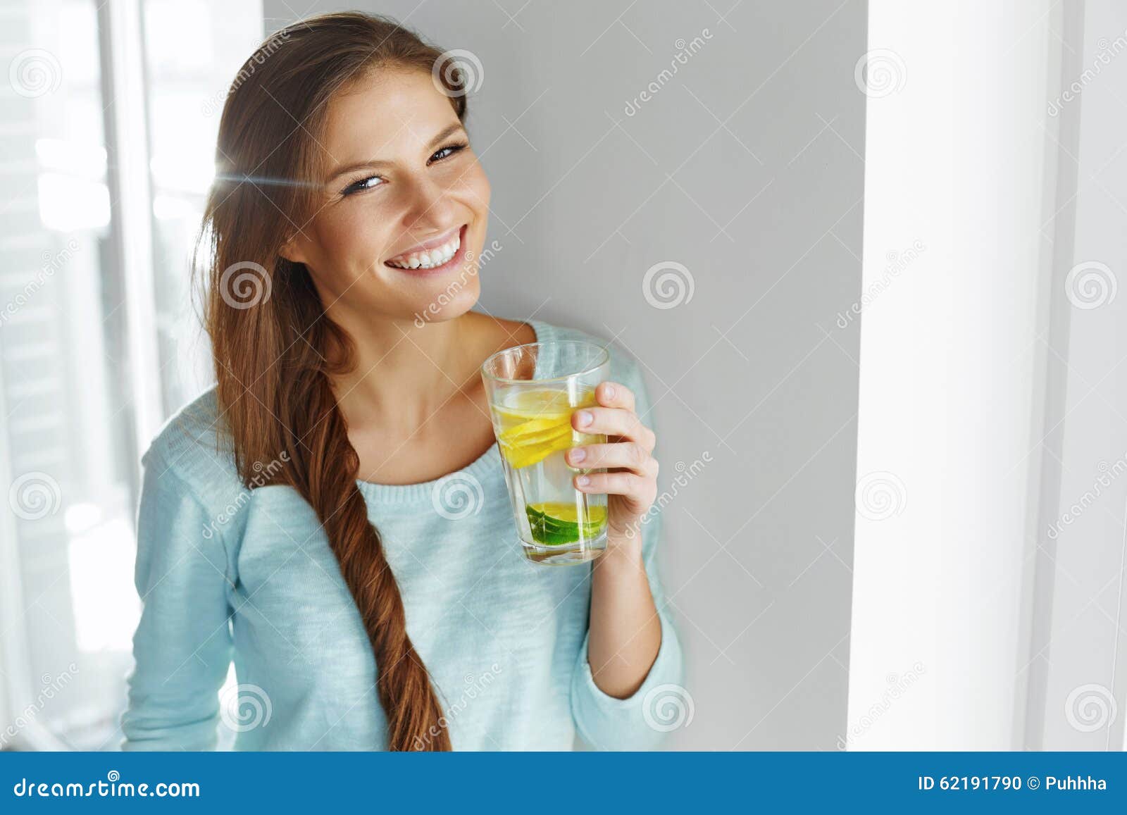 healthy lifestyle and food. woman drinking fruit water. detox. h