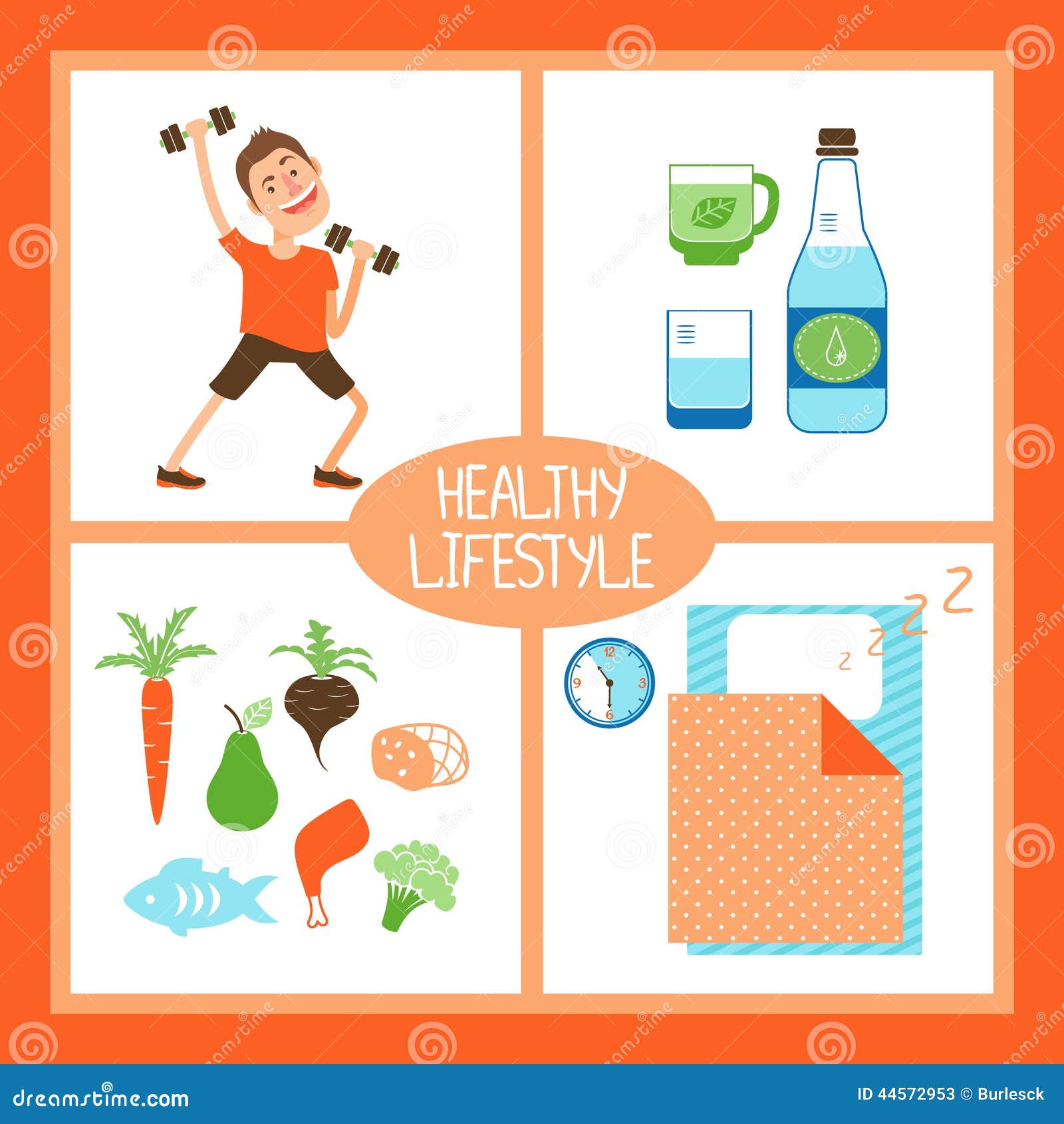 Healthy Lifestyle Illustration Stock Vector  Illustration ...