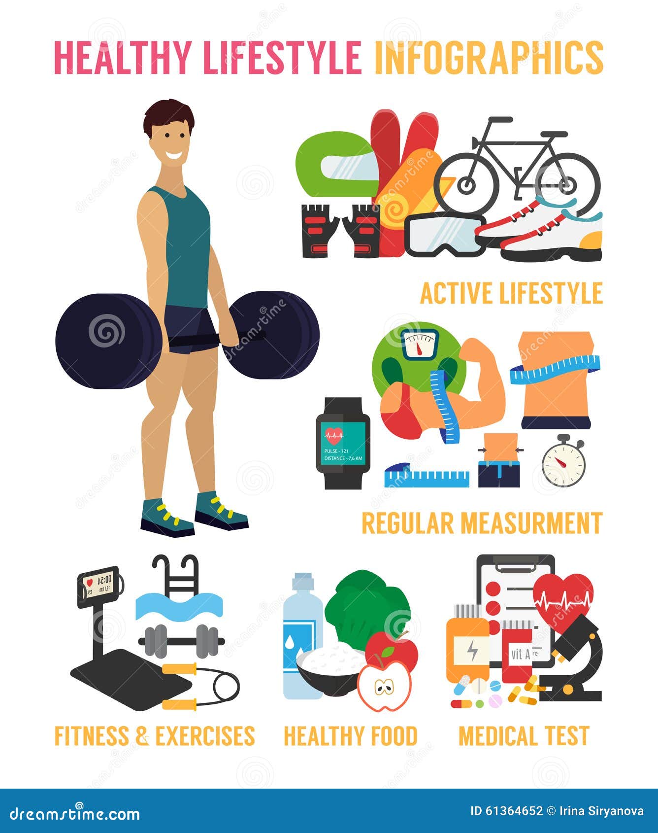 Healthy Lifestyle Vector Infographic Stock Vector ...