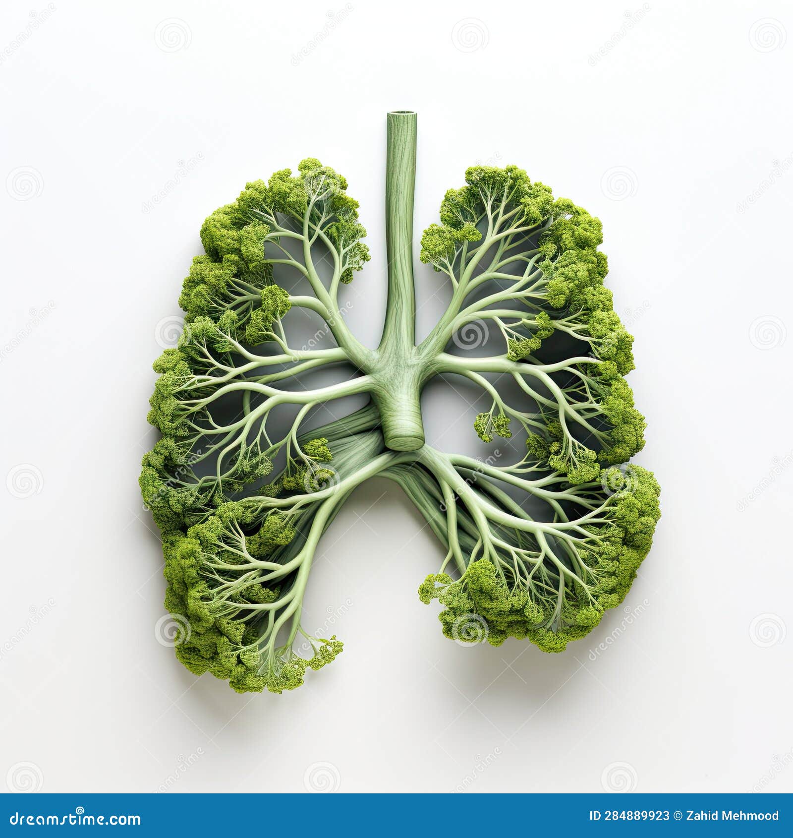 Healthy Lungs Formed by Broccoli Stock Illustration Illustration of