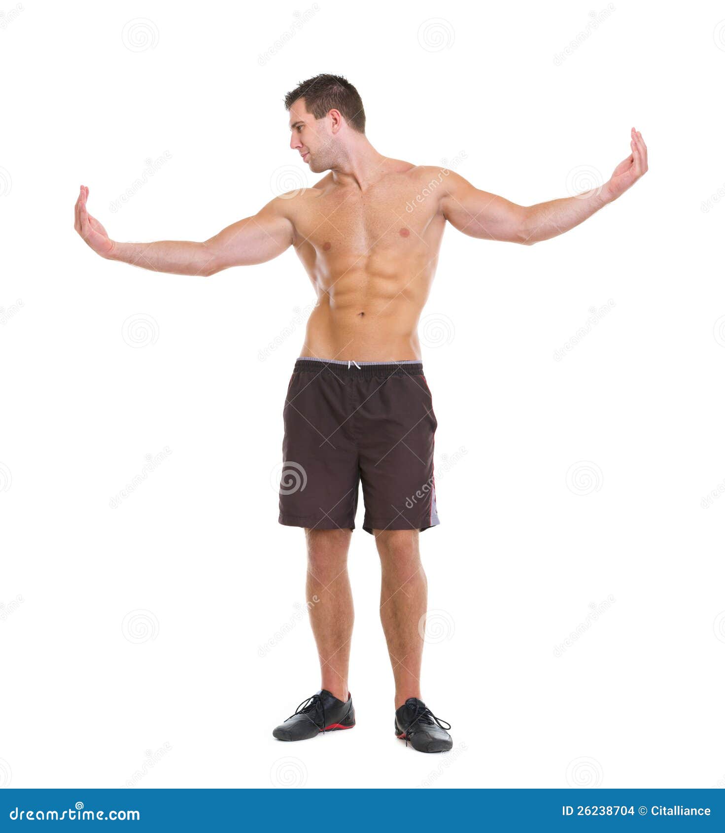 Healthy Man Showing Muscular Body Stock Photo - Image of full, male ...