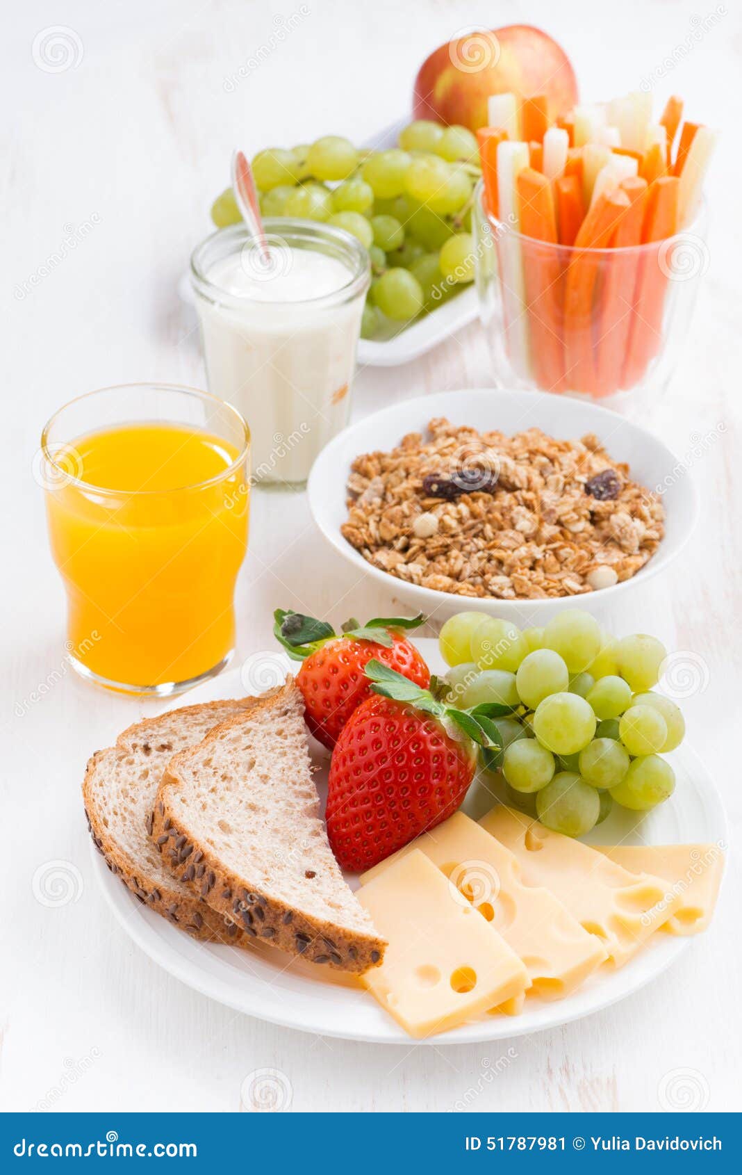 Healthy and Nutritious Breakfast with Fresh Fruits and Vegetable Stock