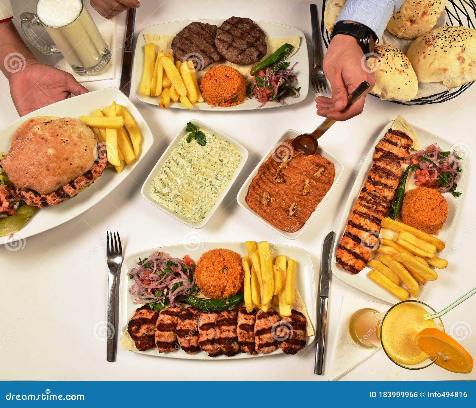 Healthy and Nutritious Turkish and Arabic Food in Dubai Stock Photo