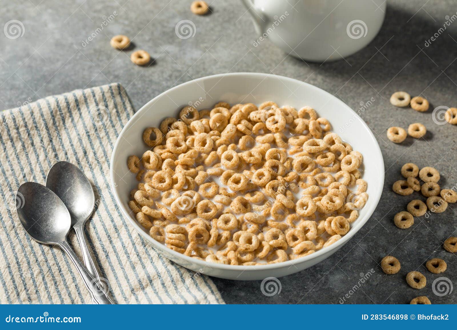 Healthy Oat Breakfast Cereal Rings Stock Photo - Image of food ...