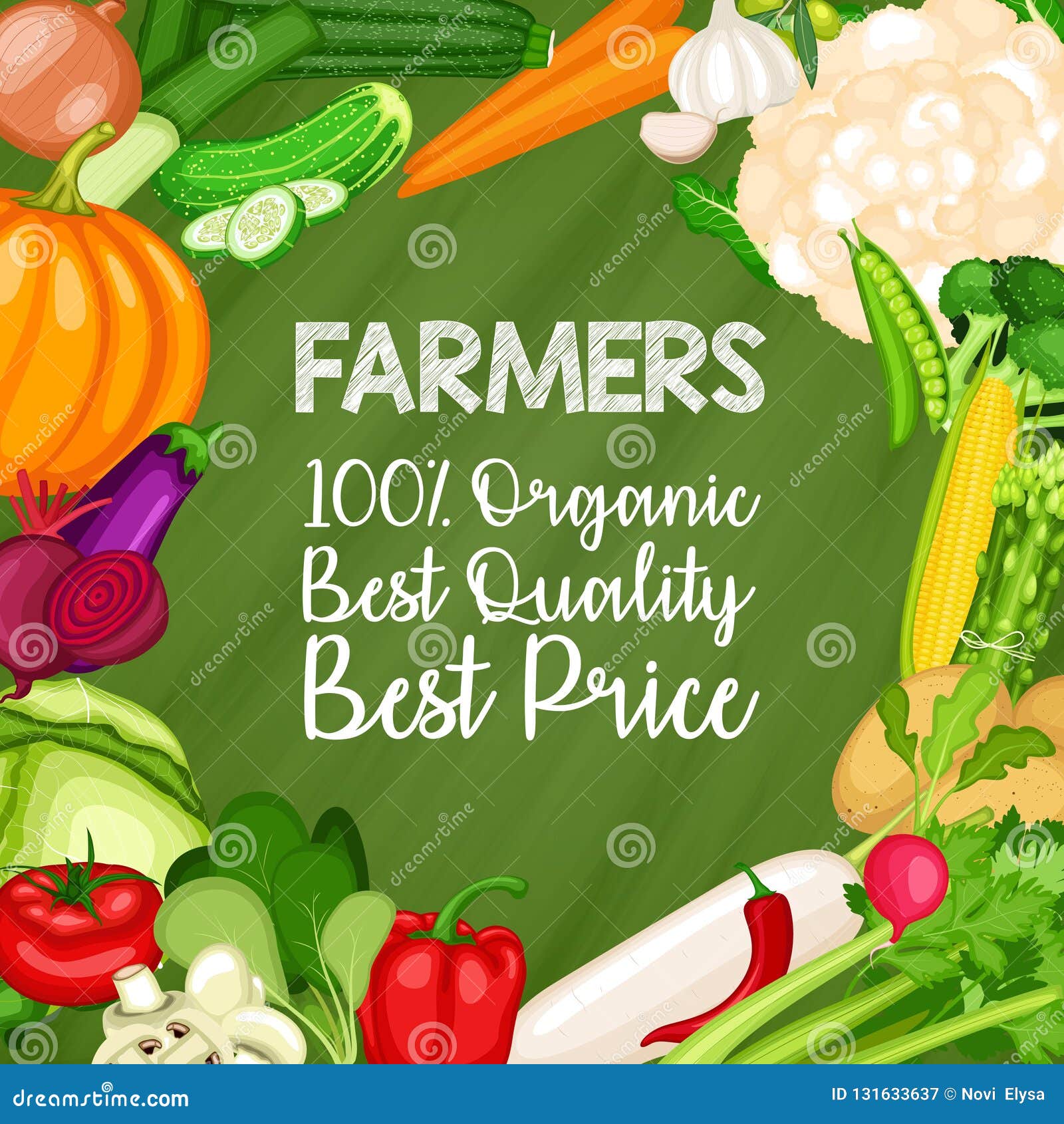 Healthy Organic Vegetable Advertising Stock Vector Illustration of