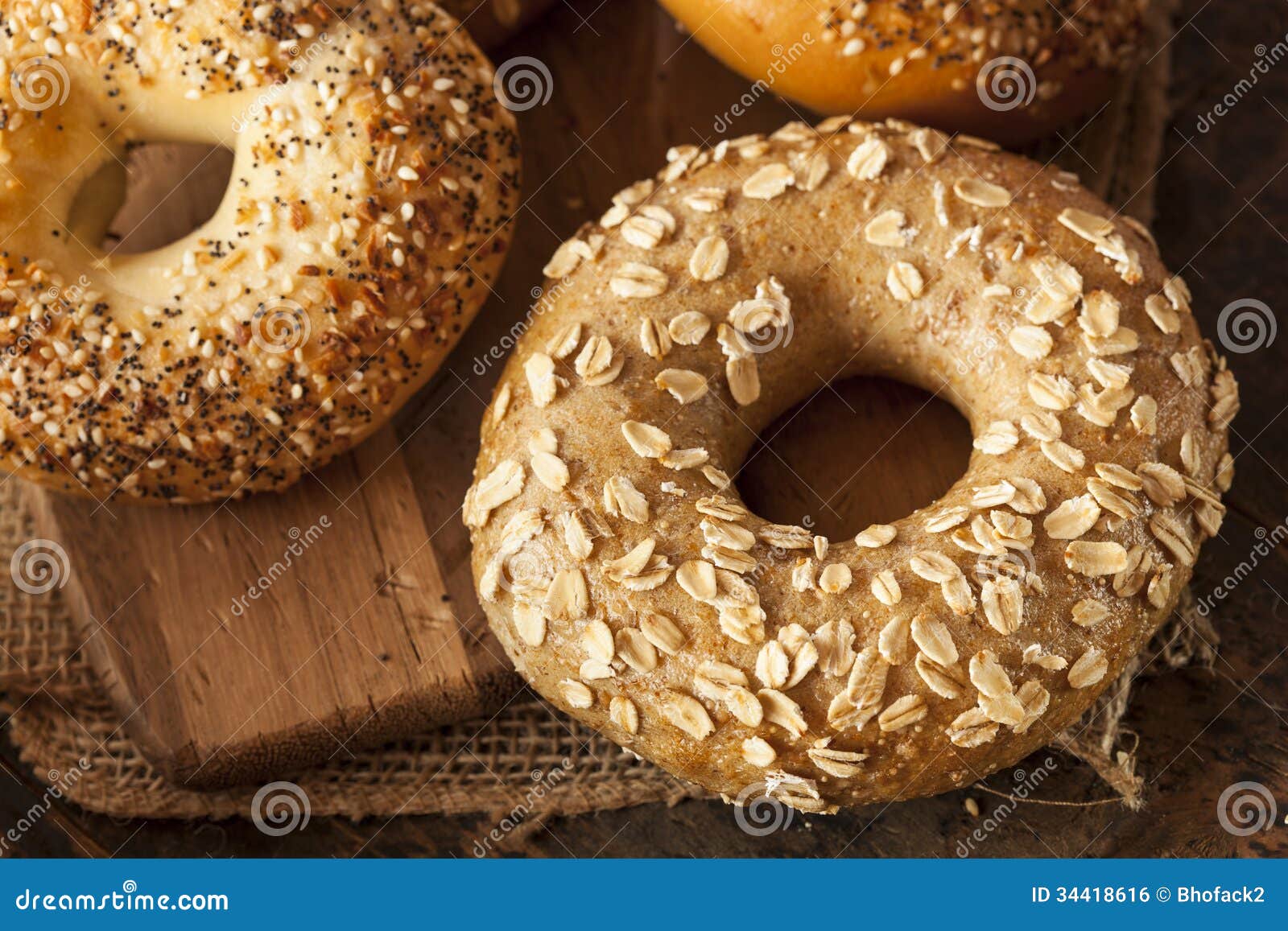 Healthy Organic Whole Grain Bagel Stock Photo Image of grain, round