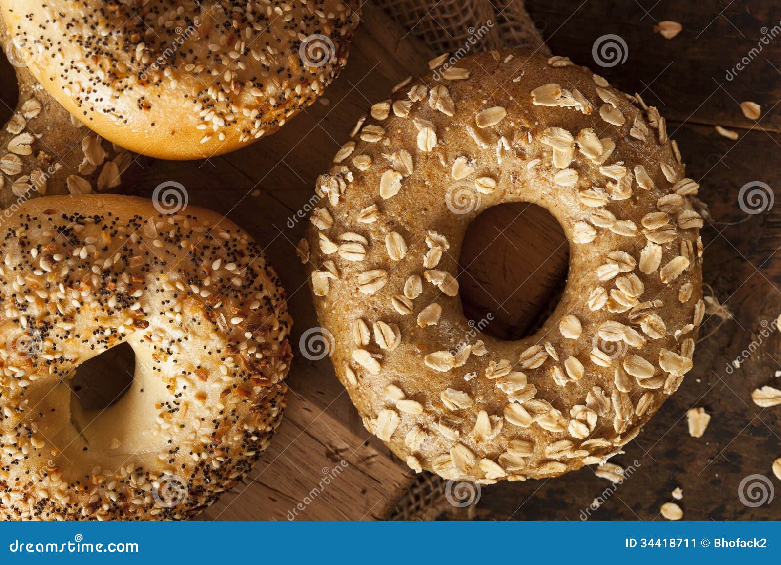 Healthy Organic Whole Grain Bagel Stock Image Image of bread, bakery