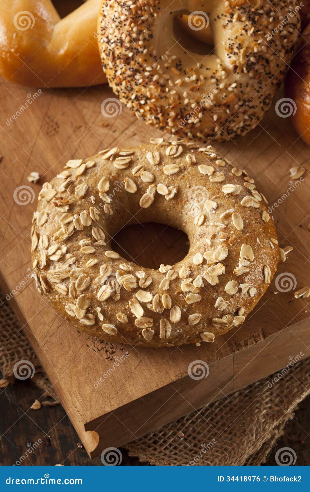 Healthy Organic Whole Grain Bagel Stock Photo Image of plain
