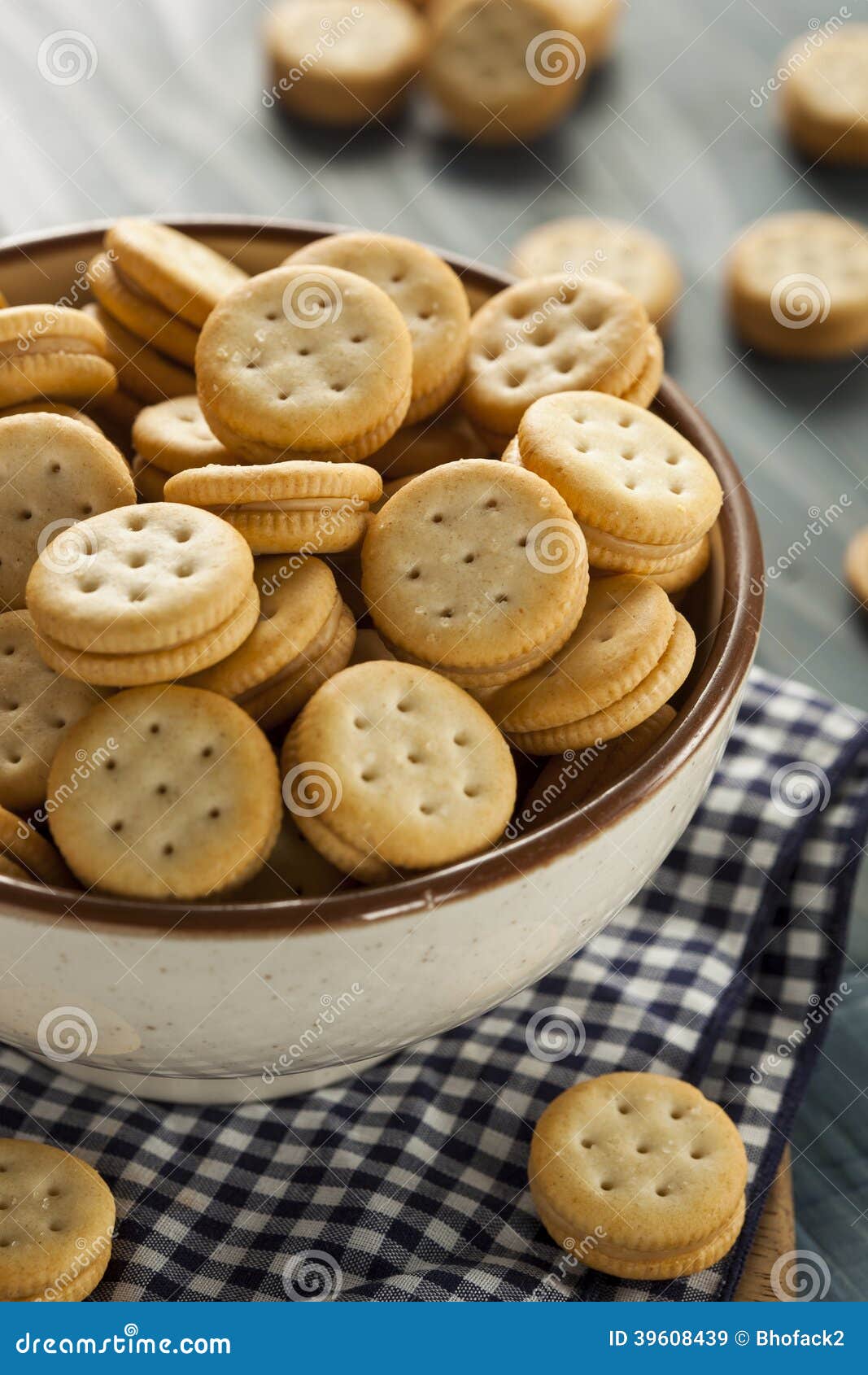 Healthy Peanut Butter Sandwich Crackers Stock Image Image of crunchy
