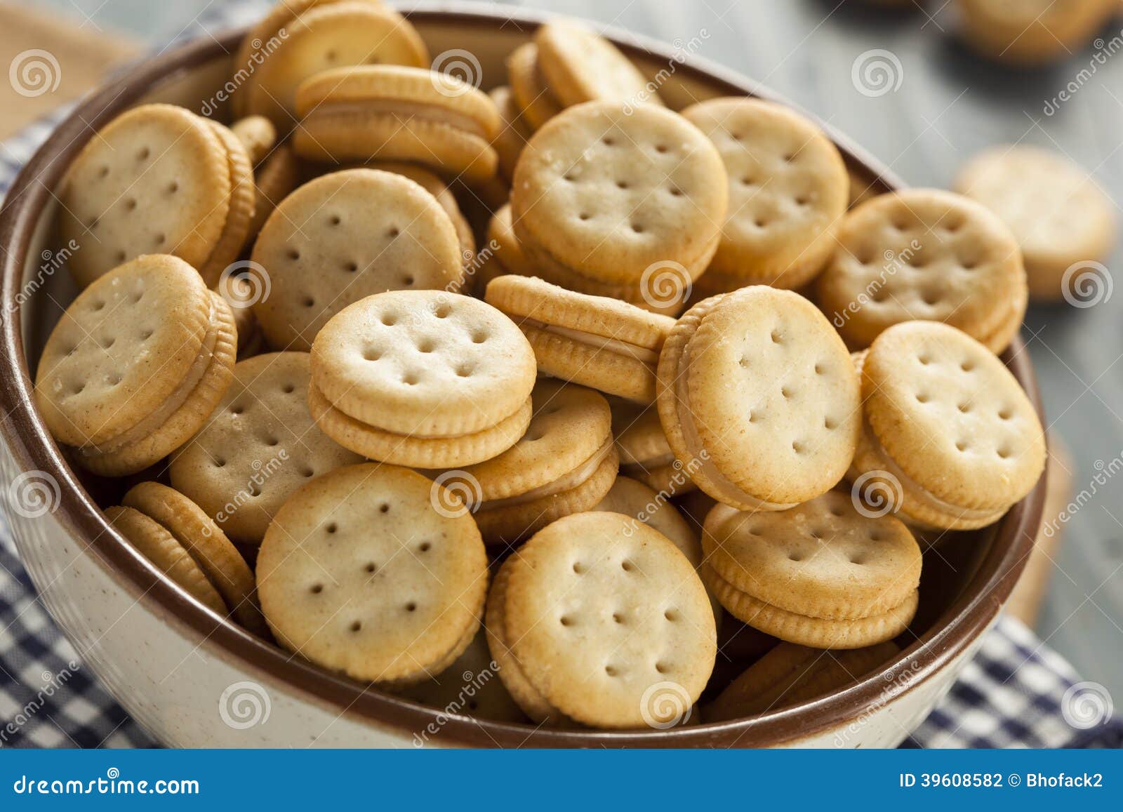 Healthy Peanut Butter Sandwich Crackers Stock Photo Image of cracker