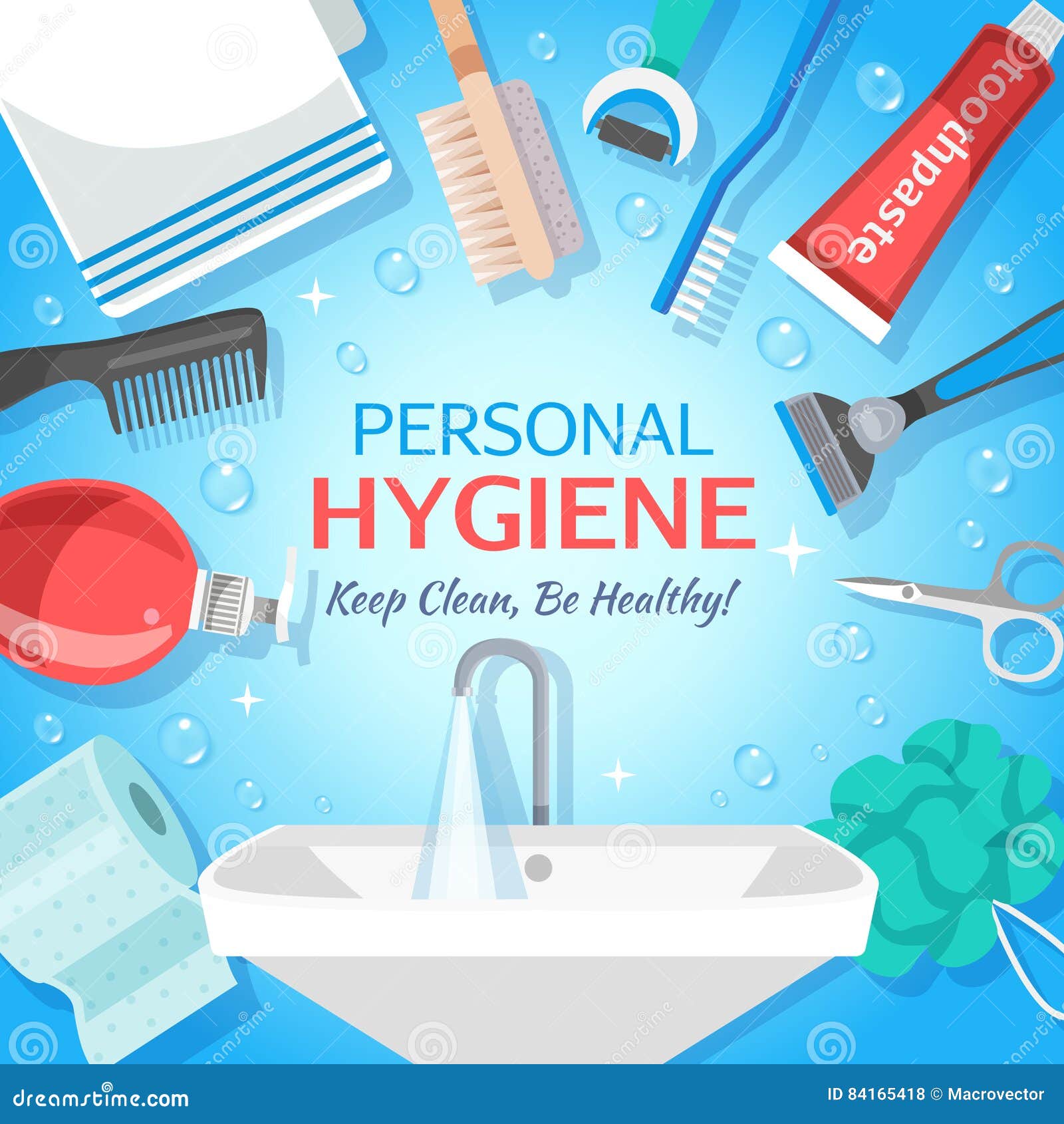 healthy personal hygiene background