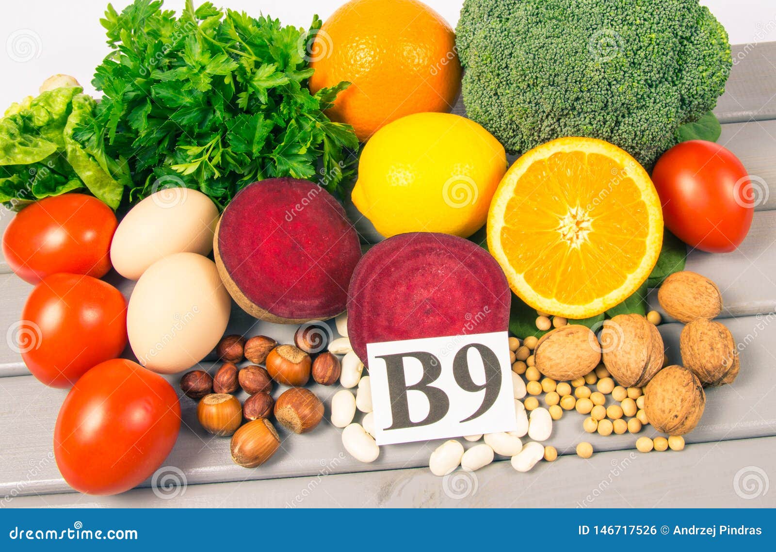 healthy products and ingredients as source vitamin b9 acidum folicum, natural minerals, concept of nutritious eating