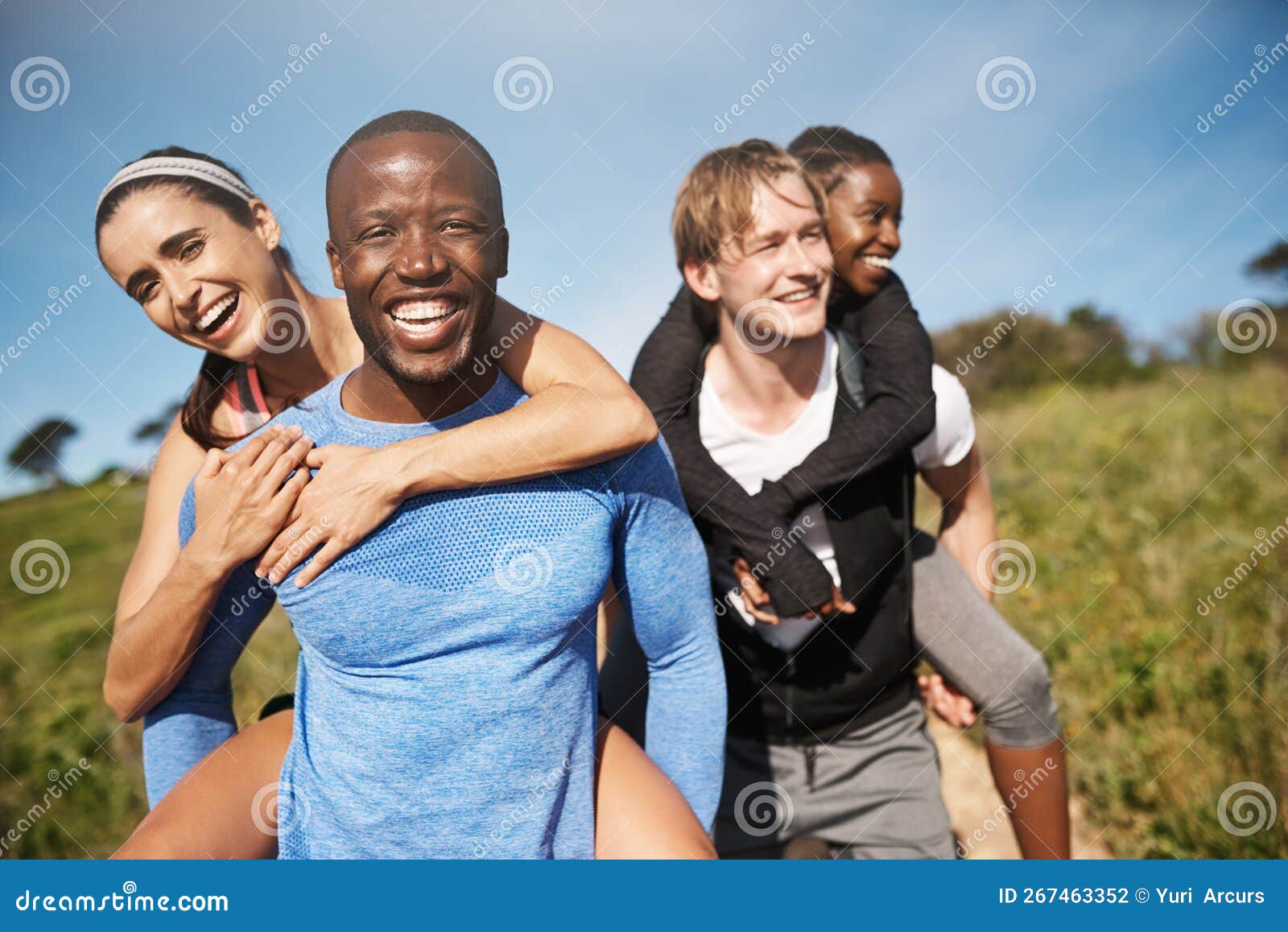Healthy Relationship Have Healthy Dates. Two Men Carrying Their