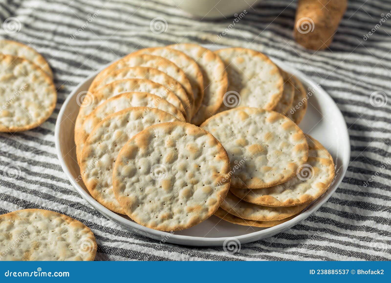 Healthy Round Table Water Crackers Stock Image Image of crisp
