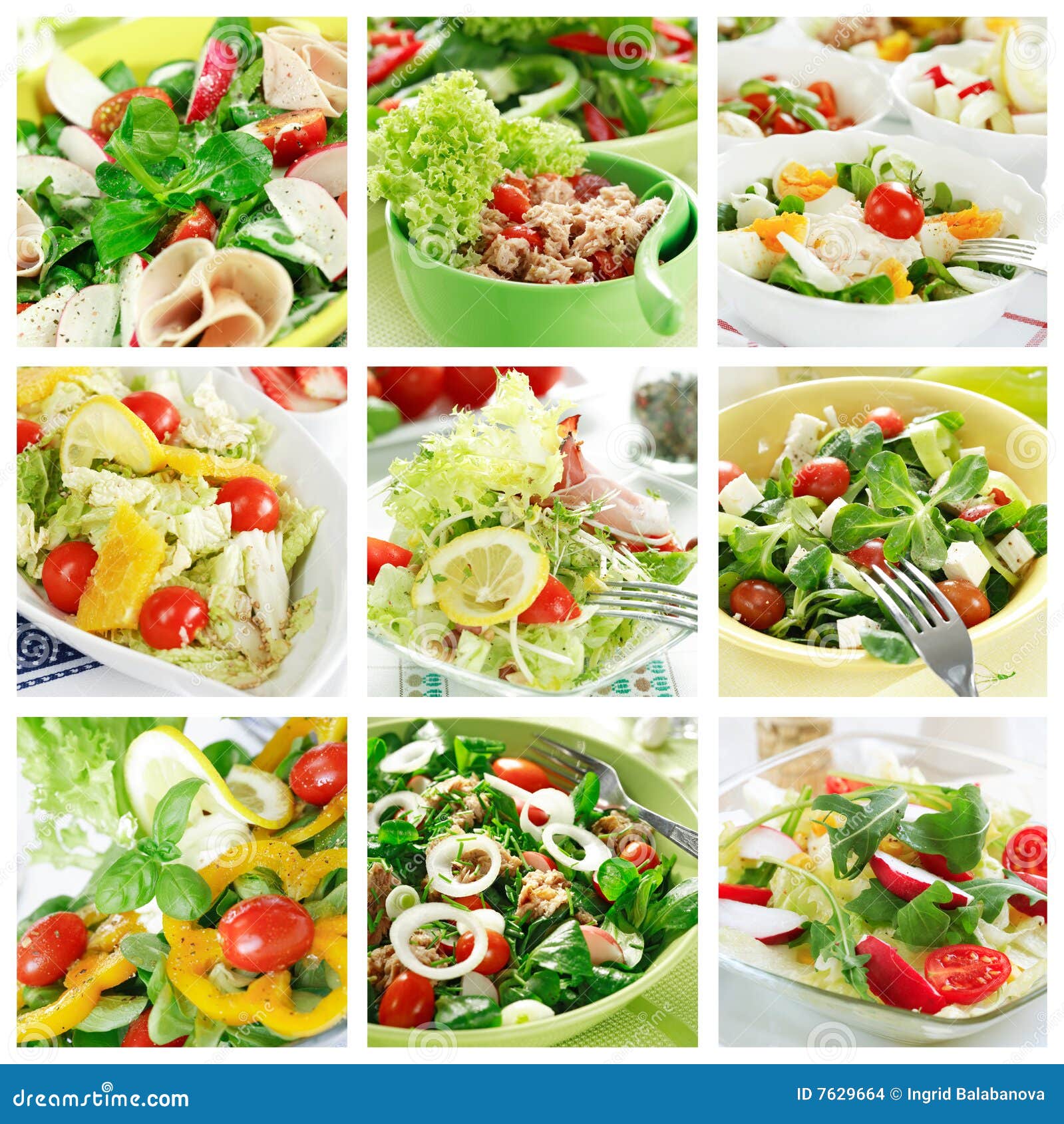 healthy salads collage