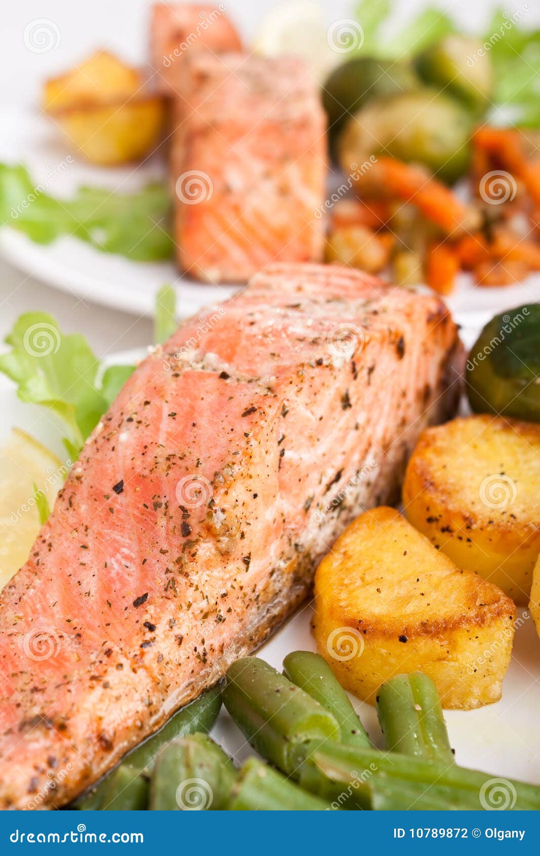 Healthy Salmon with Vegetables Stock Photo Image of cooked, carrots