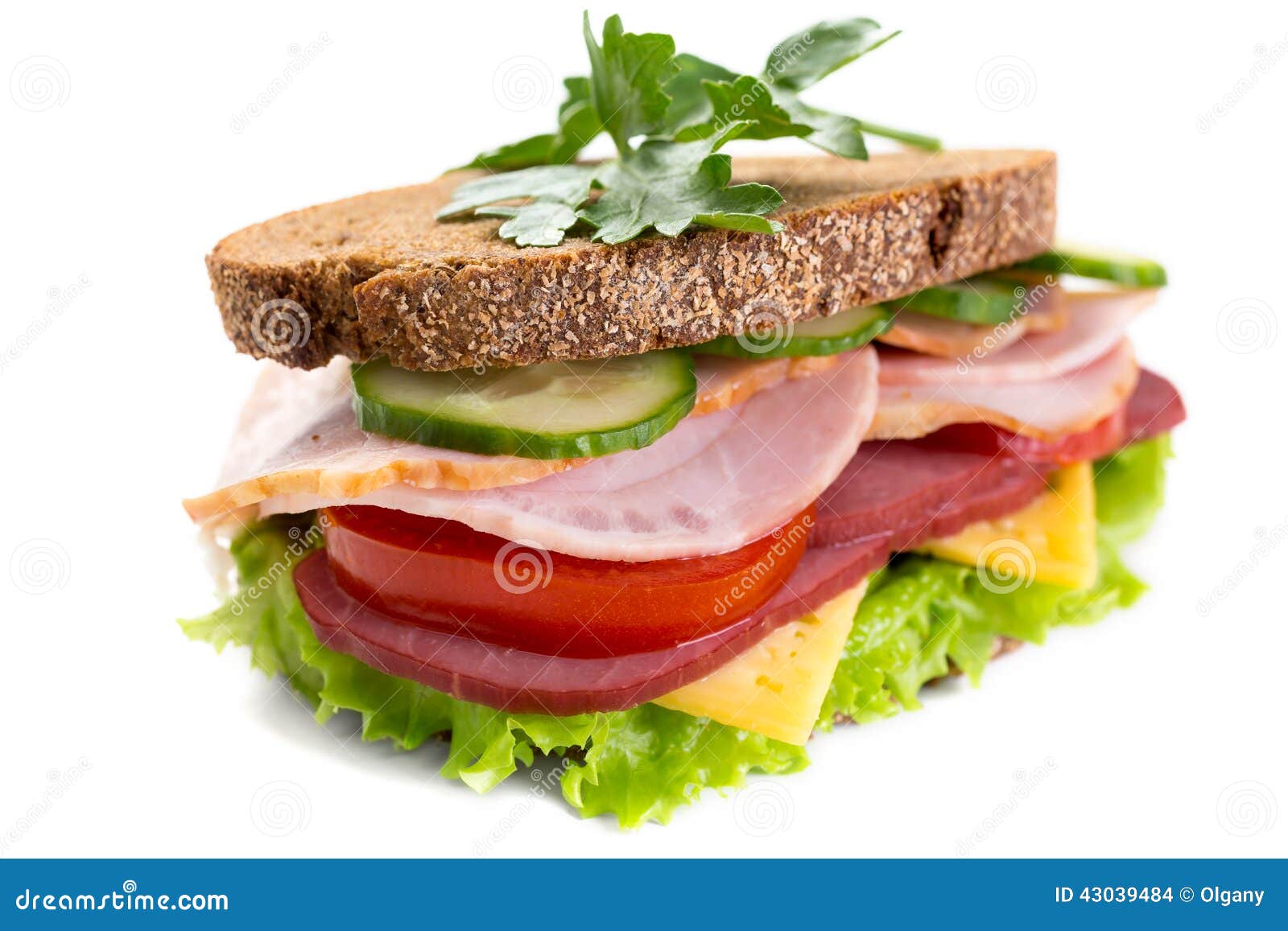 Healthy Sandwich on Rye Bread Stock Photo Image of deli, meat 43039484