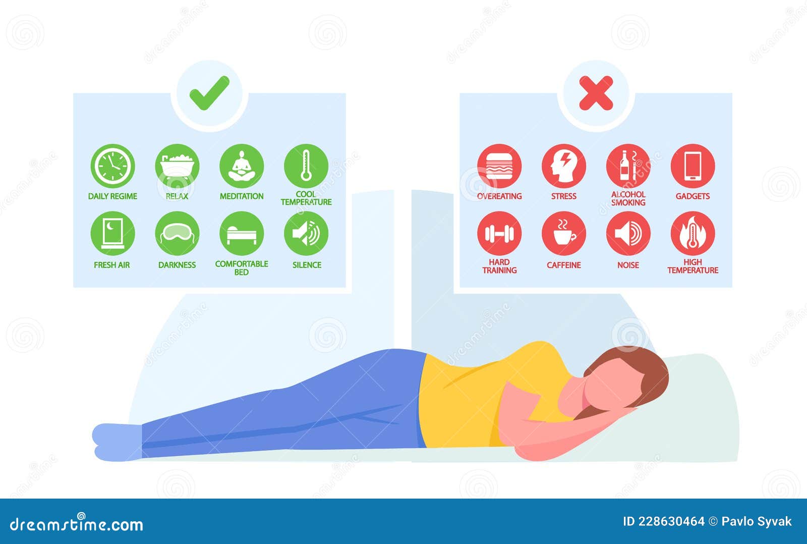 Sleeping Infographics Layout Vector Illustration 210622786