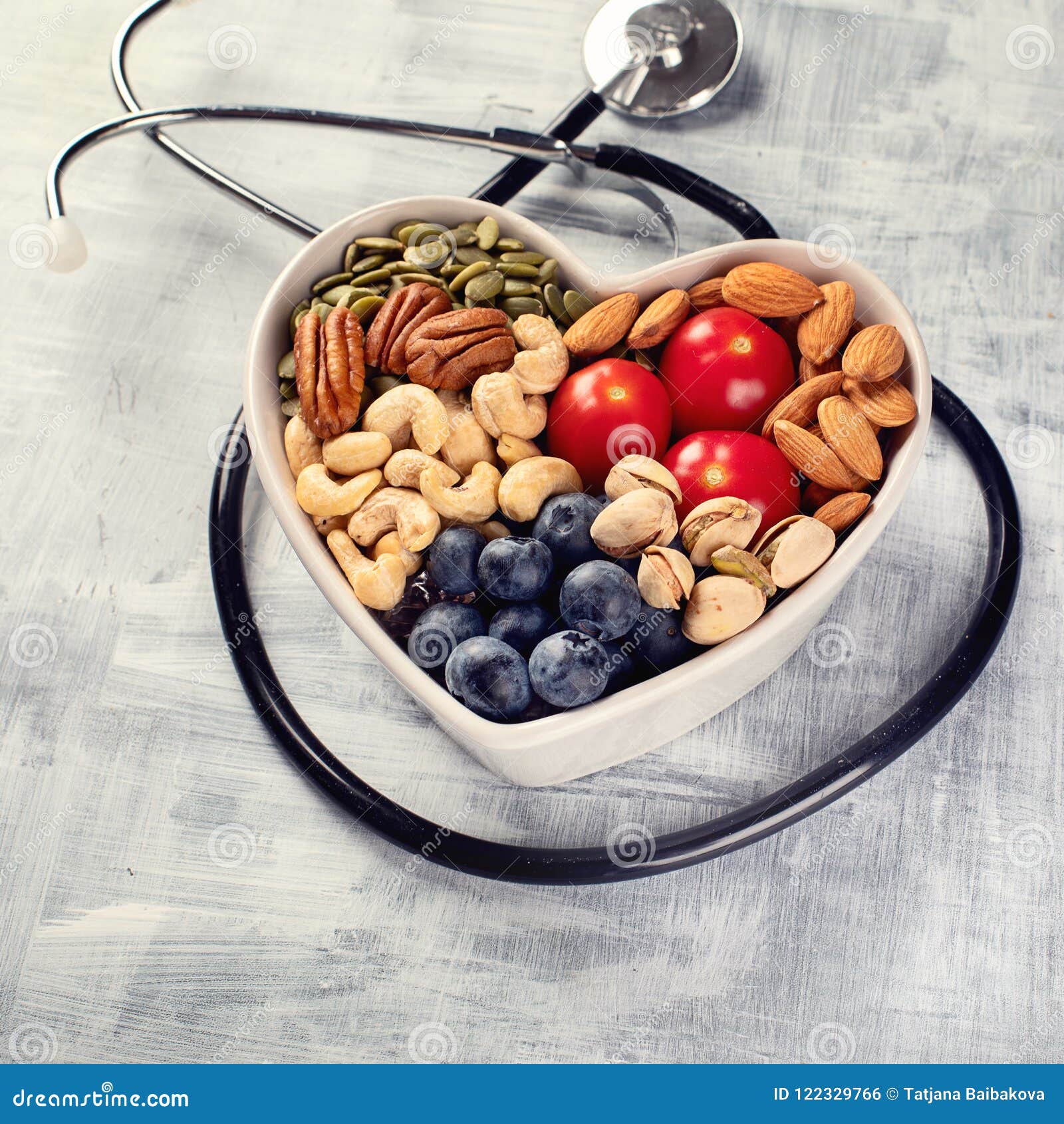 Healthy Snack in Heart Shaped Bowl Stock Photo Image of pumpkin, nuts