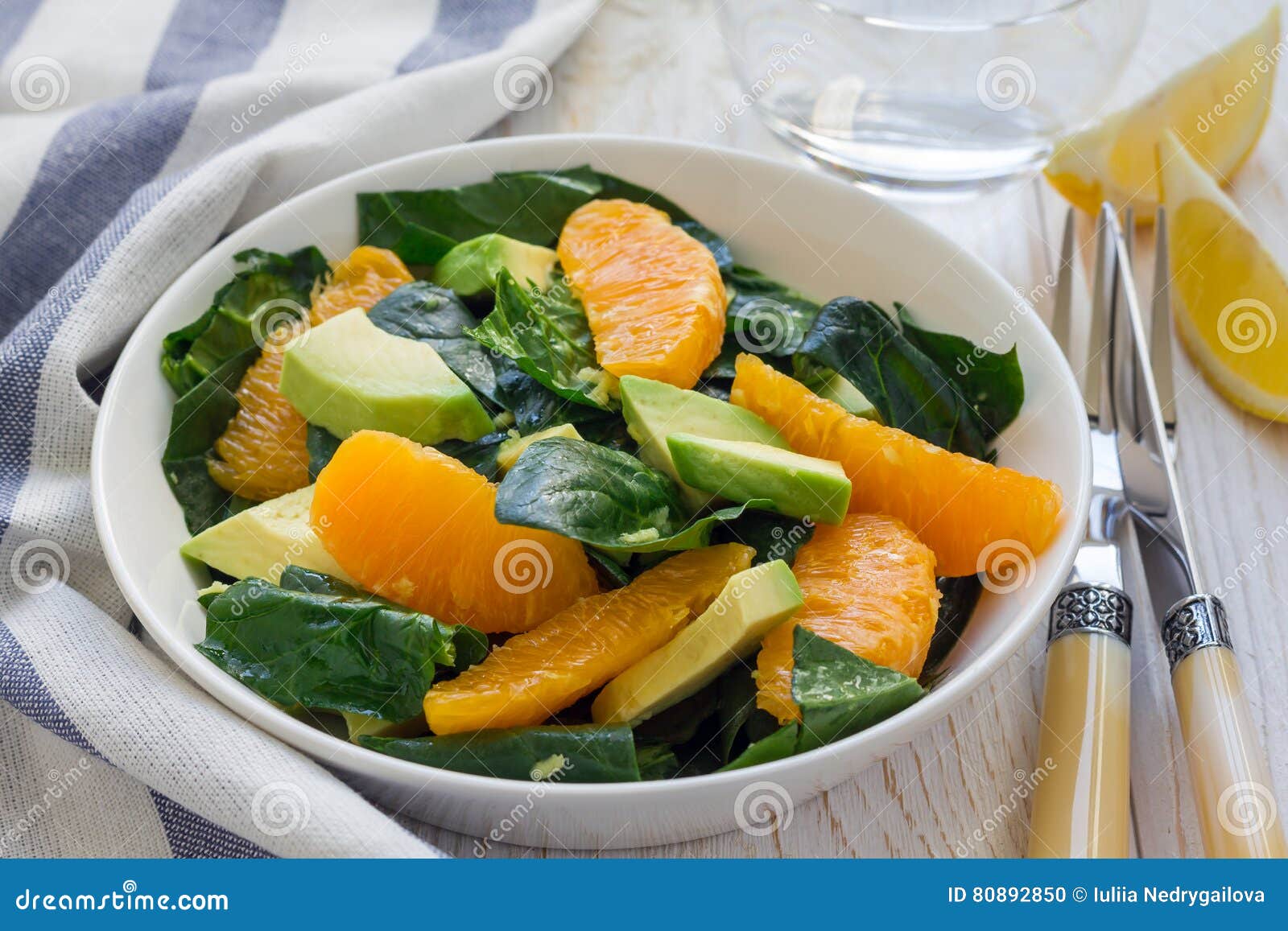 Healthy Spinach, Avocado and Orange Salad with Gingervinegar Dressing