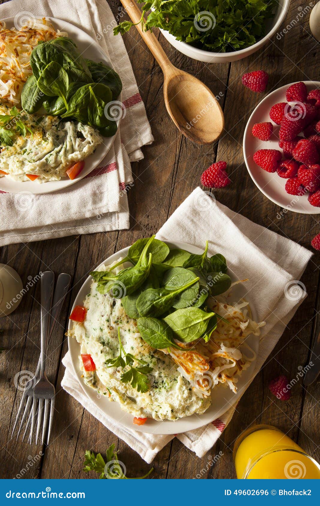 Healthy Spinach Egg White Omelette Stock Photo Image of garnished
