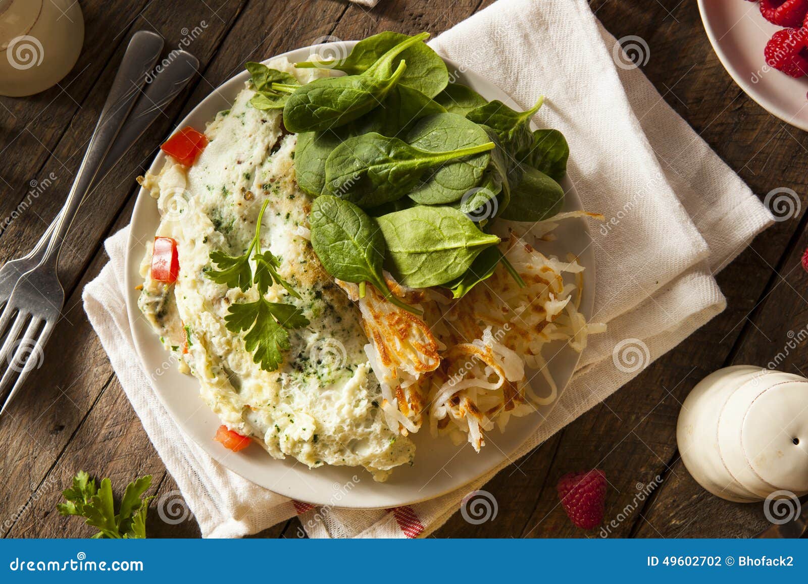 Healthy Spinach Egg White Omelette Stock Photo Image of healthy
