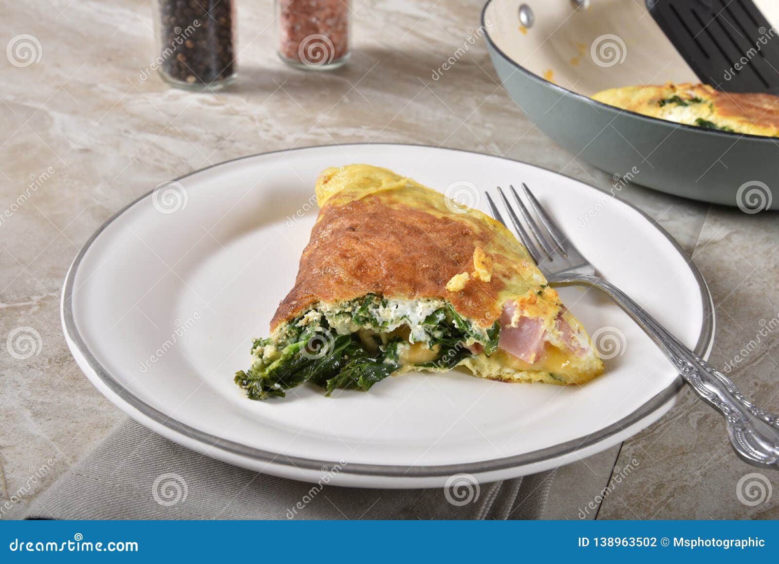 Healthy spinach omelet stock photo. Image of brunch 138963502