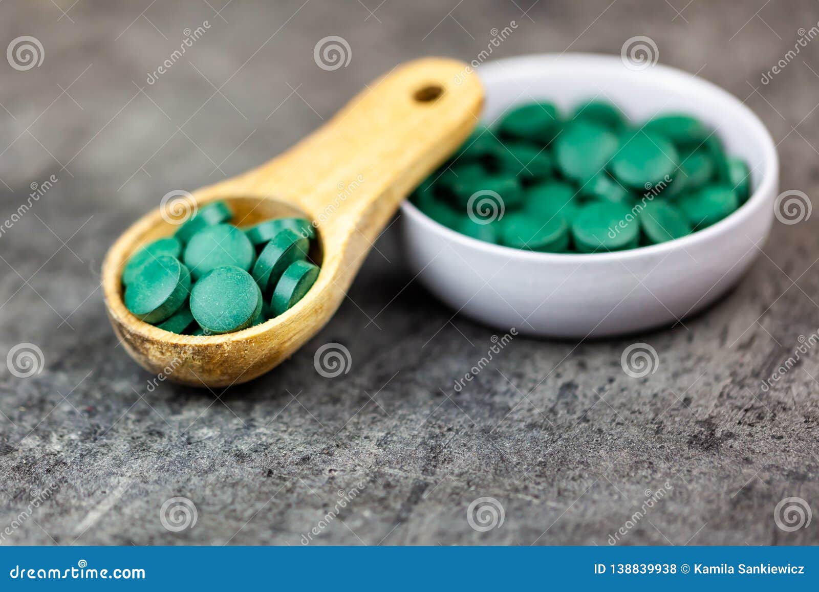 Healthy Supplement Spirulina Algae Pills Stock Photo Image of